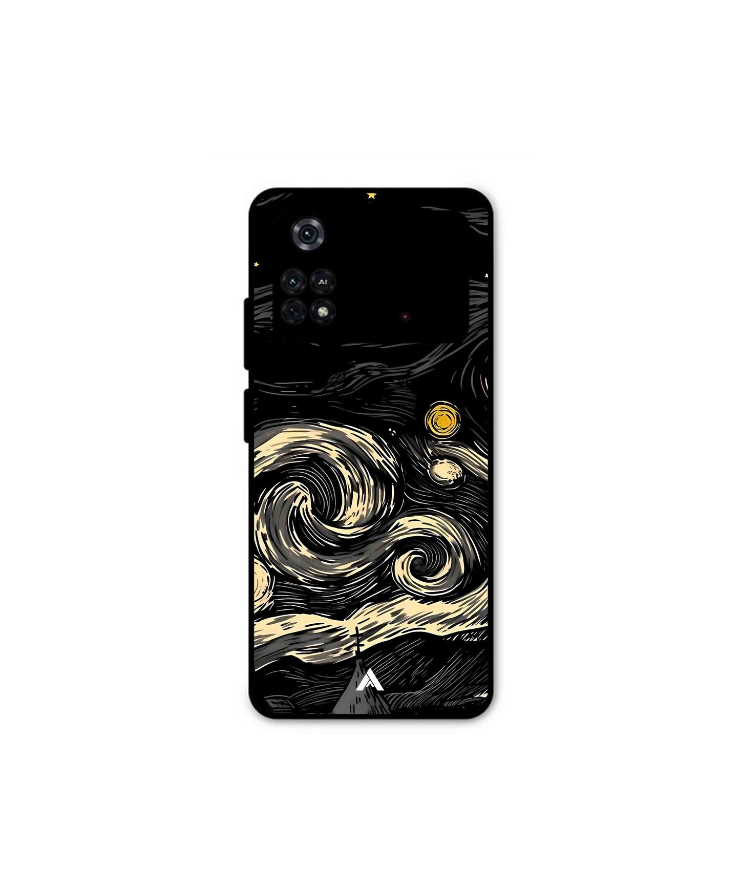 Starry Night Metal Back Cover Phone Case for Poco M4 Pro 4G