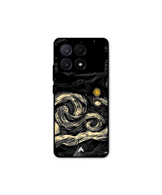 Starry Night Metal Back Cover Phone Case for Poco X6 Pro