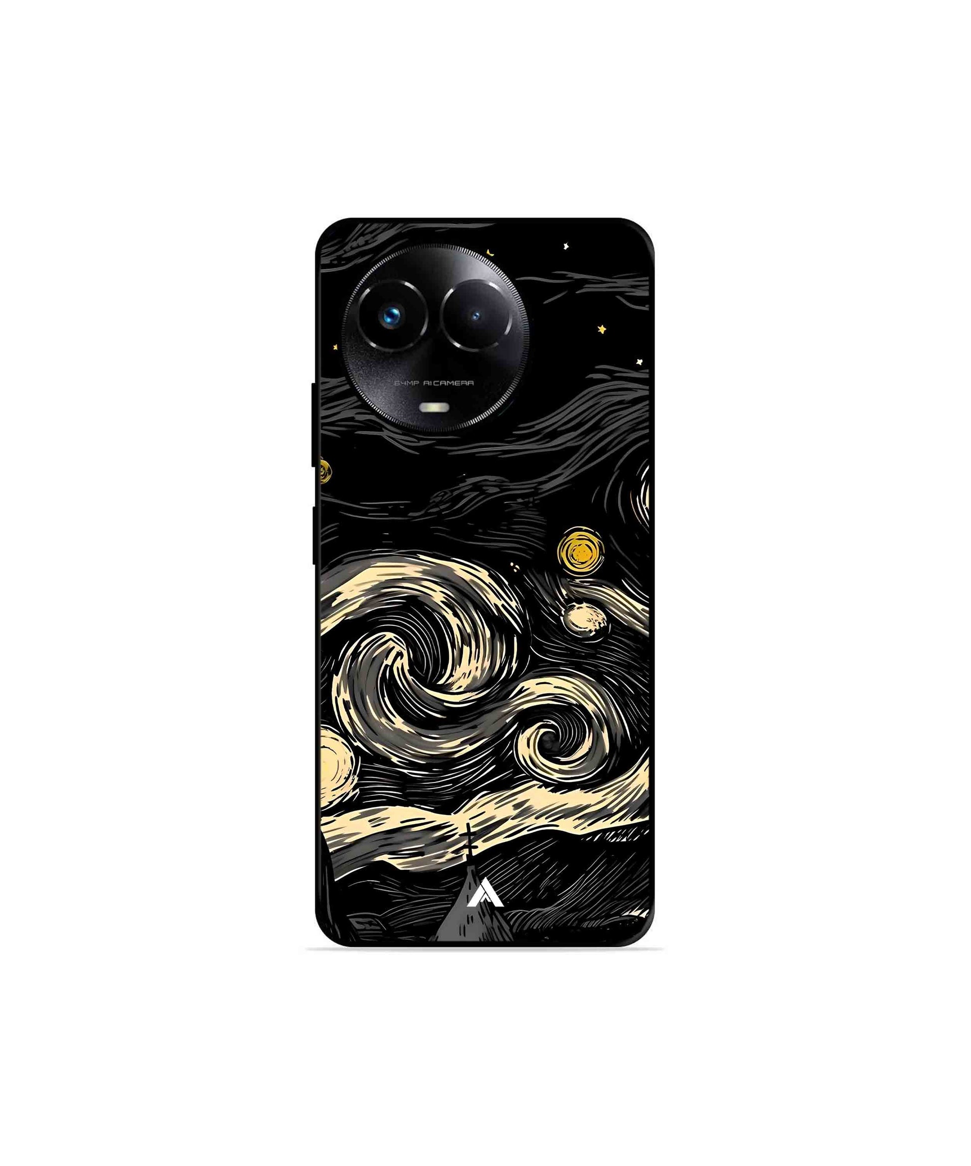Starry Night Metal Back Cover Phone Case for Realme 11X