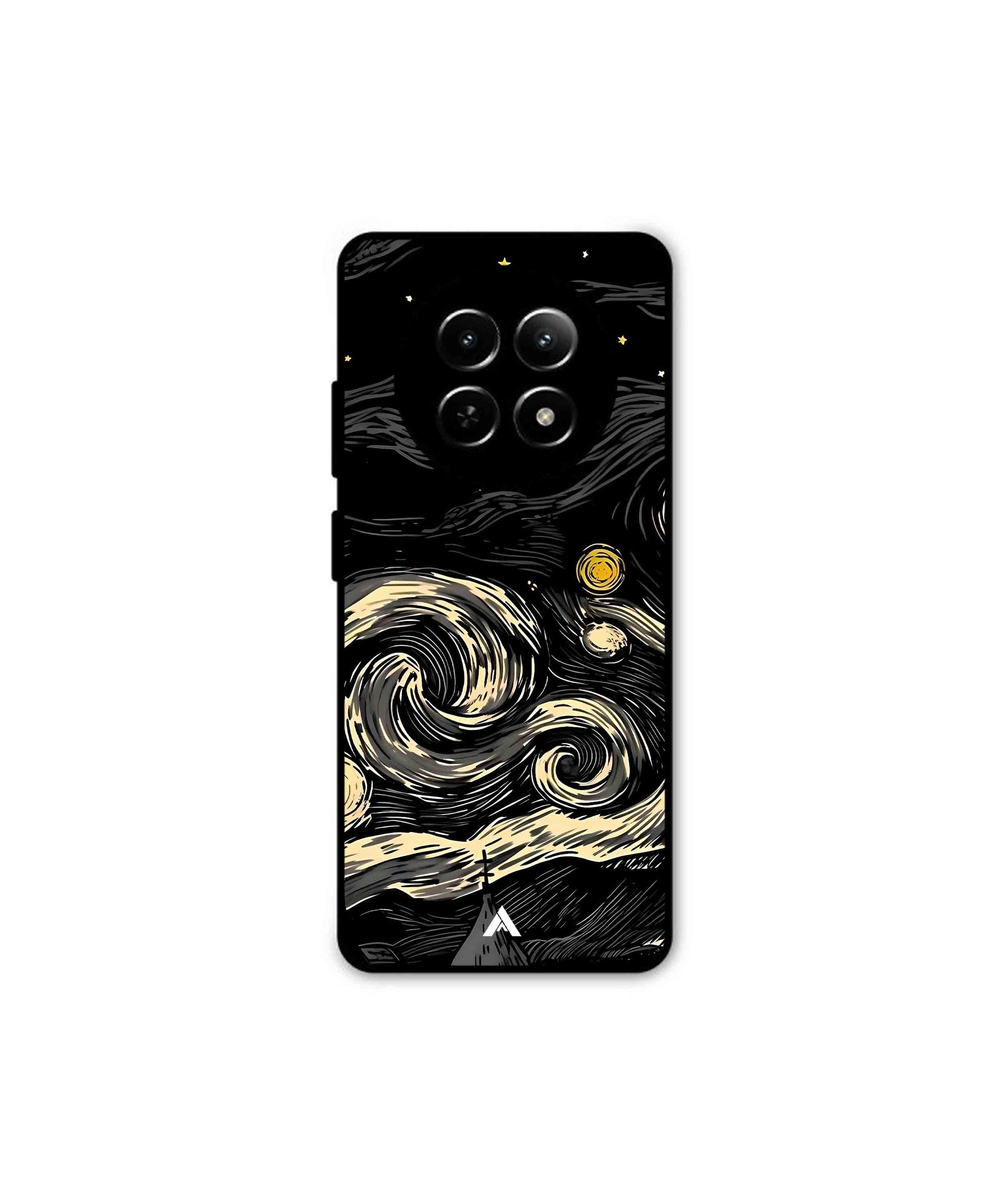 Starry Night Metal Back Cover Phone Case for Realme 12X
