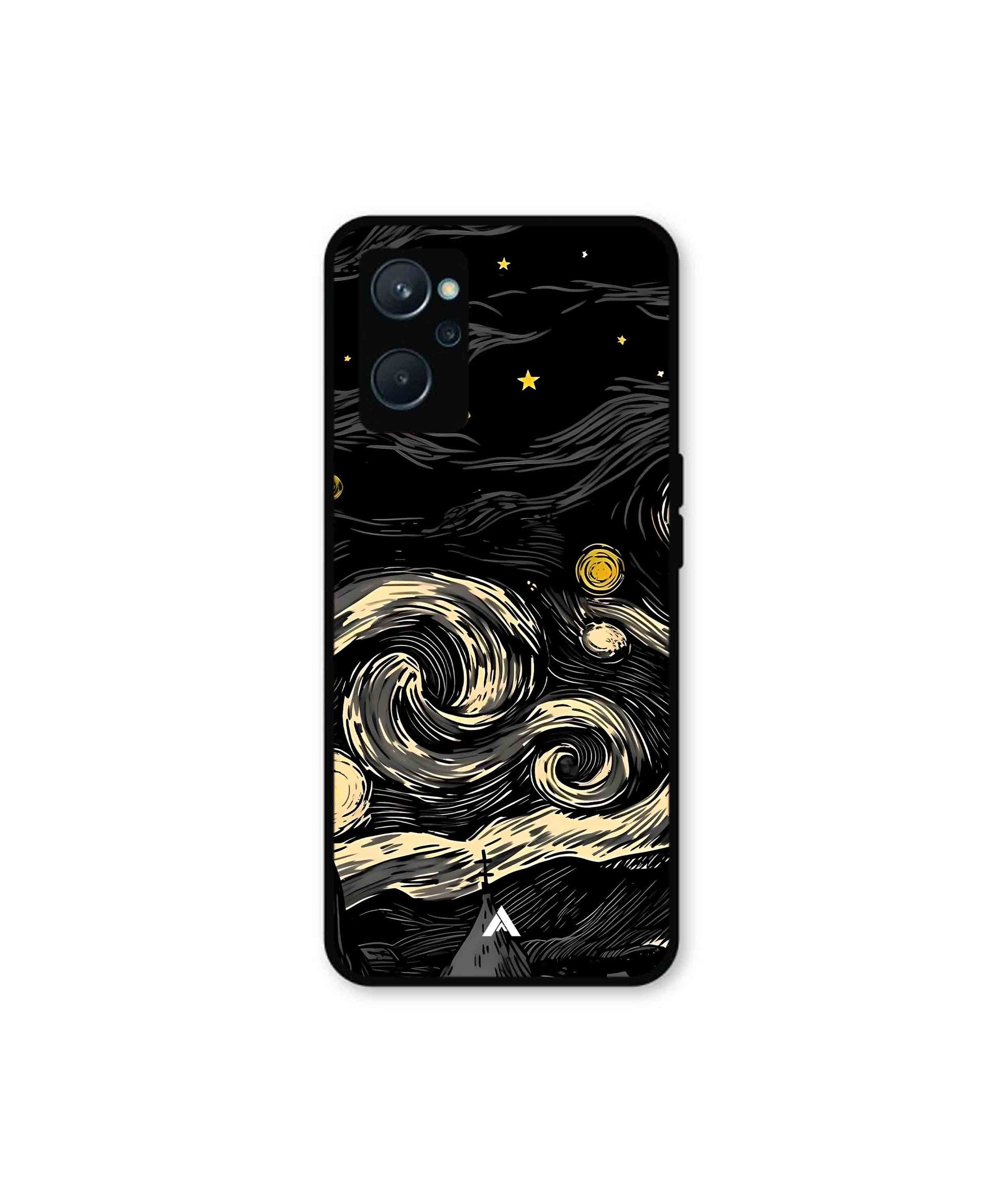 Starry Night Metal Back Cover Phone Case for Realme 9i