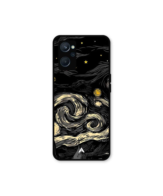 Starry Night Metal Back Cover Phone Case for Realme 9i