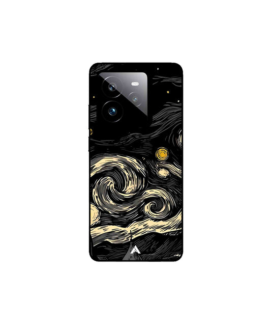 Starry Night Metal Back Cover Phone Case for Realme GT 7 Pro