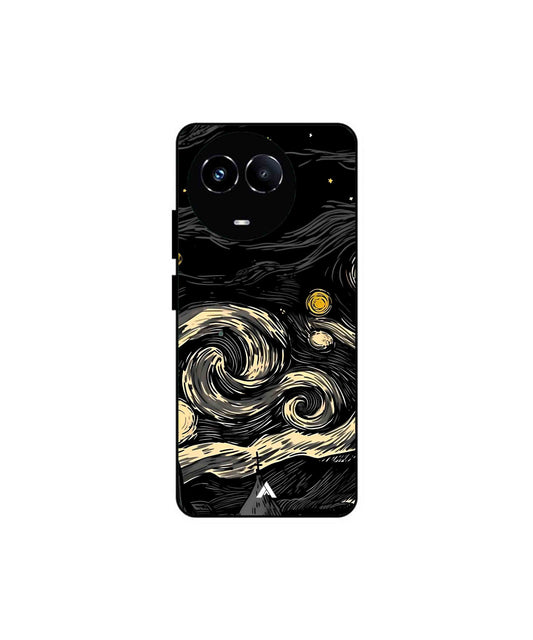Starry Night Metal Back Cover Phone Case for Realme Narzo 60X