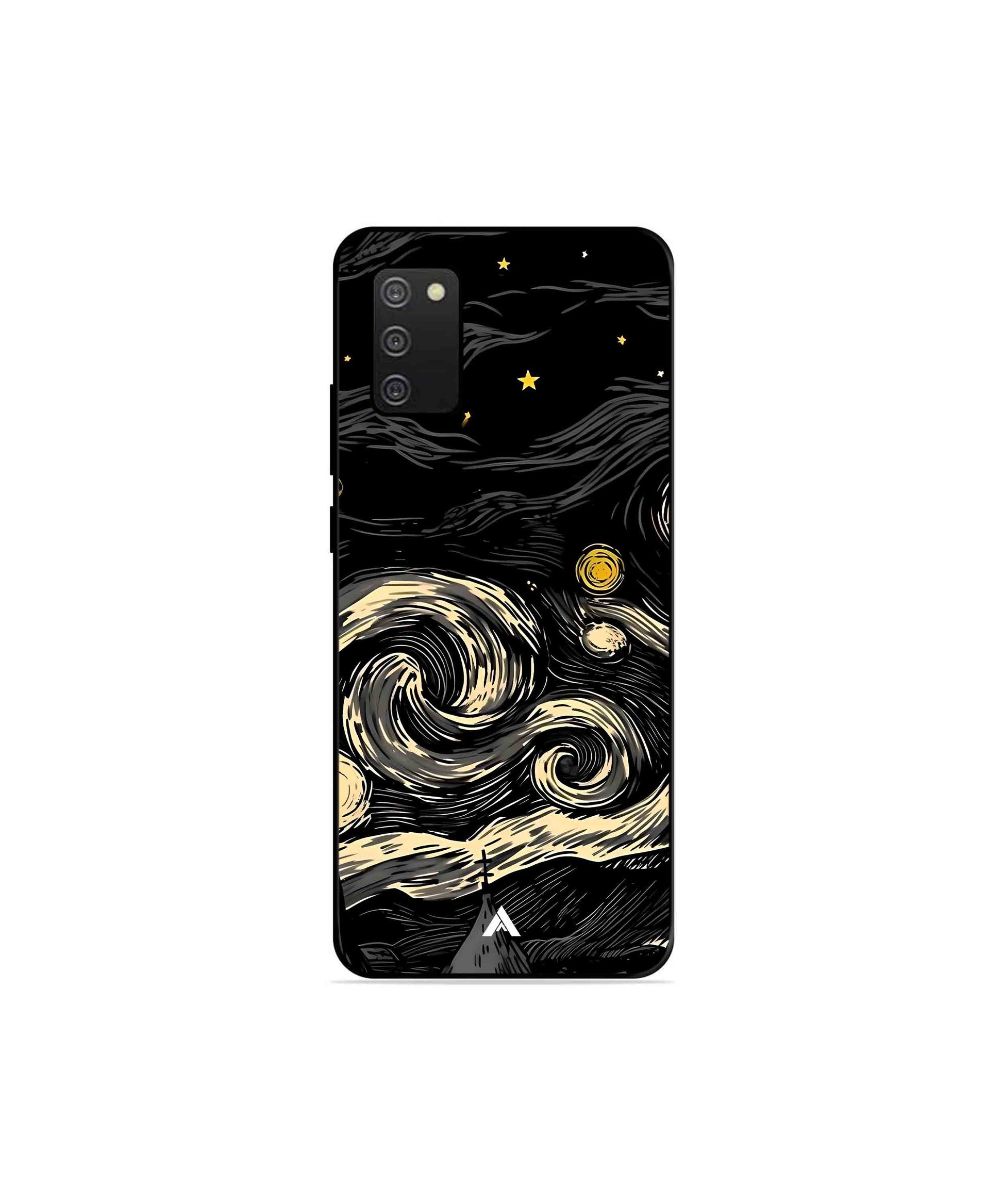 Starry Night Metal Back Cover Phone Case for Samsung Galaxy A03s