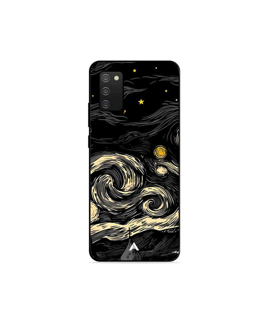 Starry Night Metal Back Cover Phone Case for Samsung Galaxy A03s