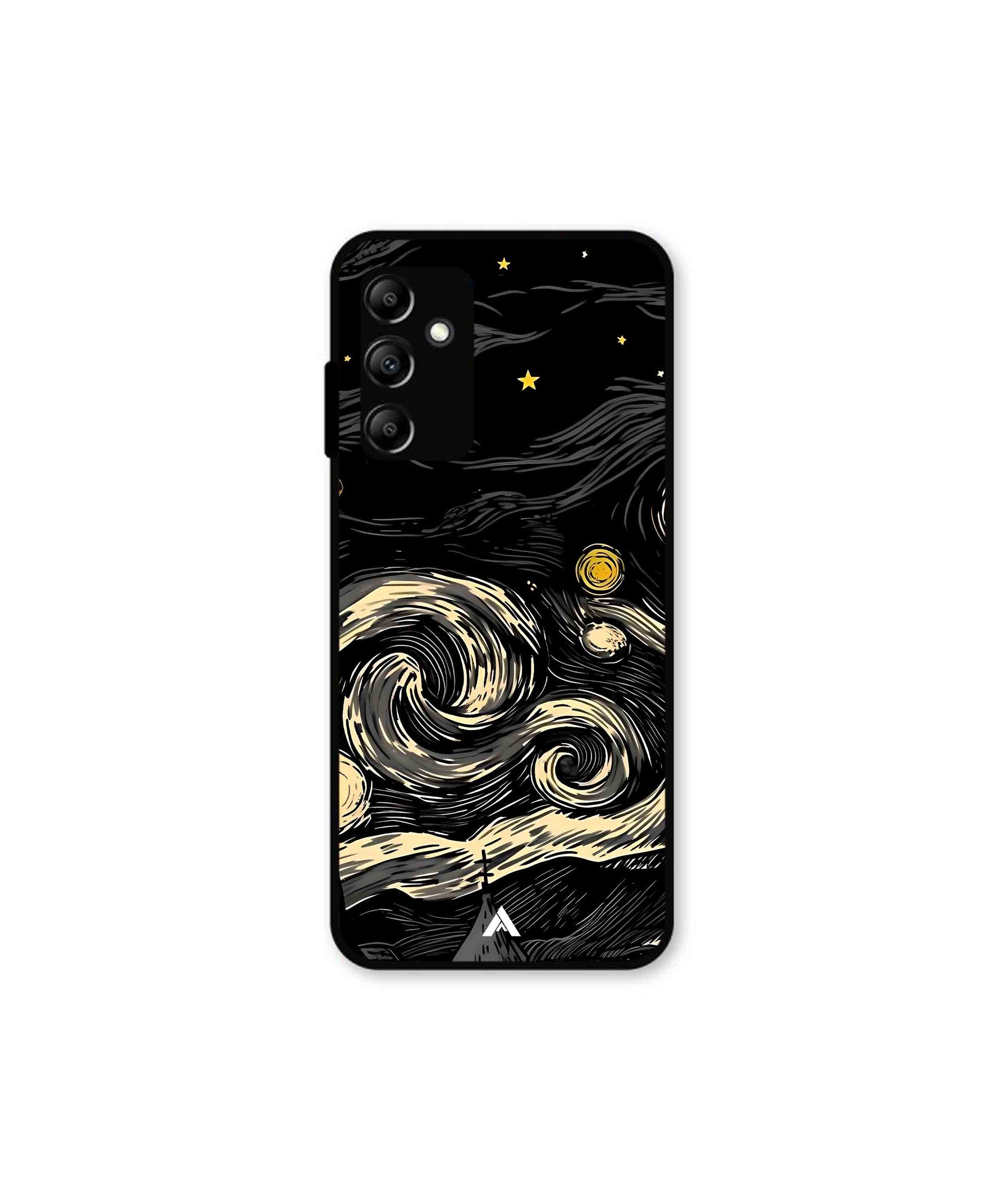 Starry Night Metal Back Cover Phone Case for Samsung Galaxy A14 5G