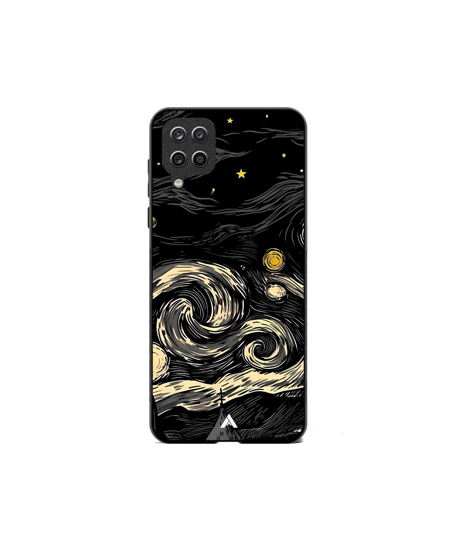 Starry Night Metal Back Cover Phone Case for Samsung Galaxy A42