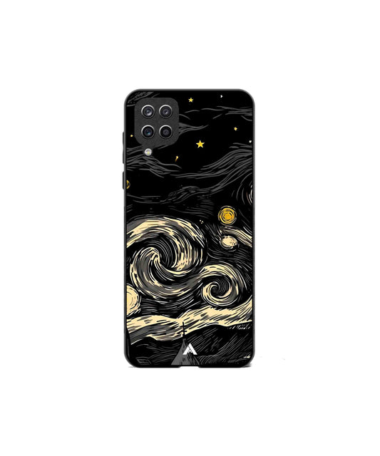 Starry Night Metal Back Cover Phone Case for Samsung Galaxy A42