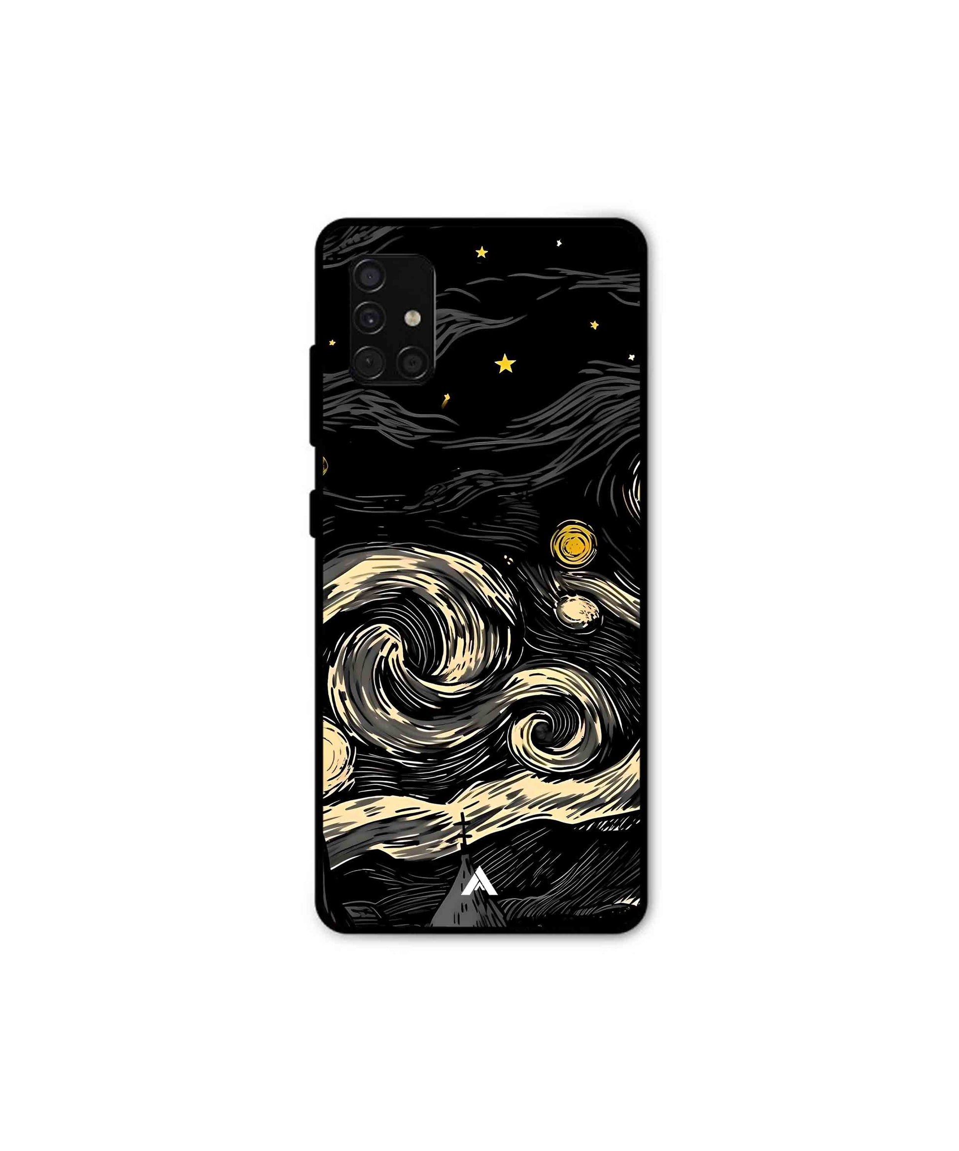 Starry Night Metal Back Cover Phone Case for Samsung Galaxy A51