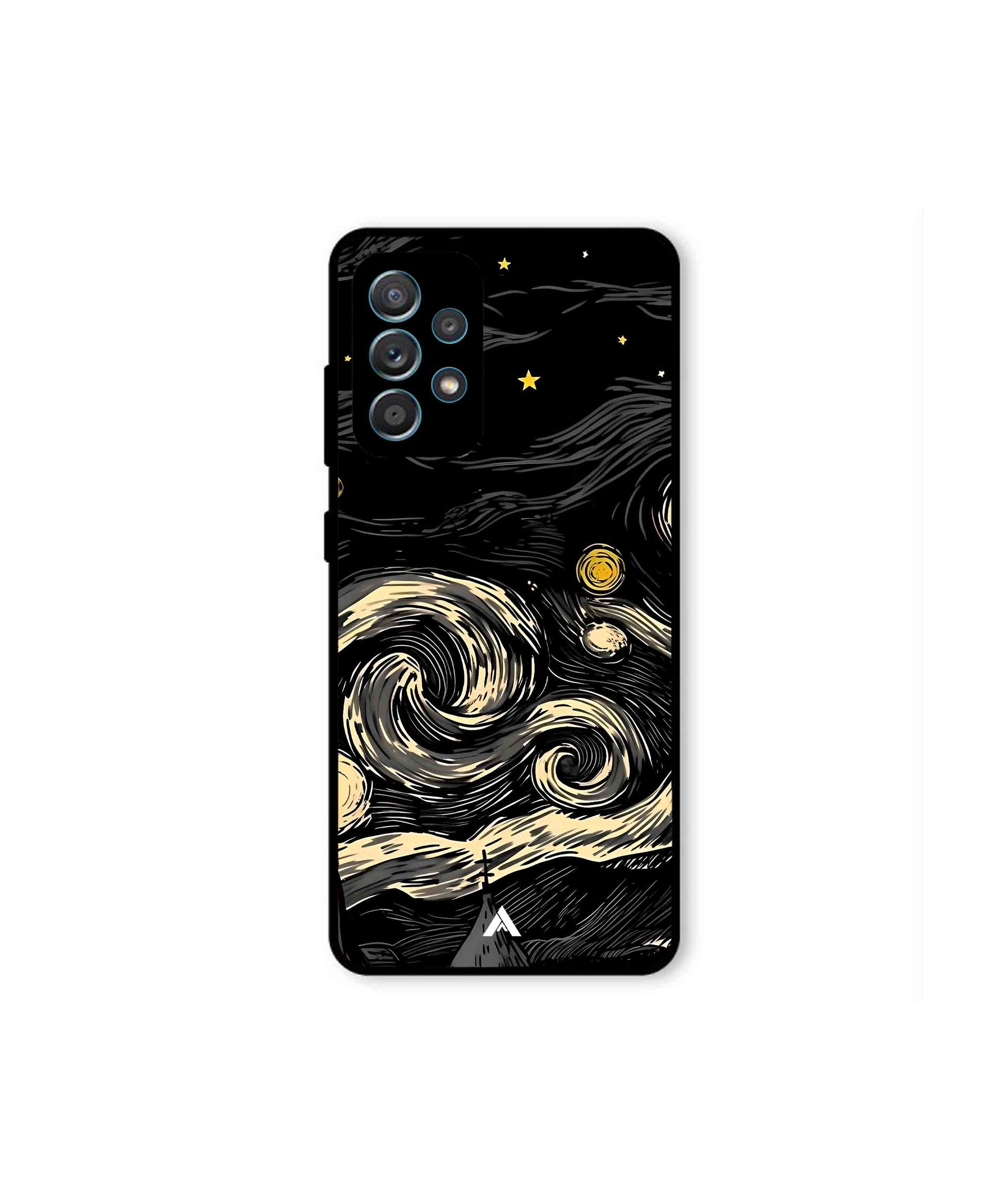 Starry Night Metal Back Cover Phone Case for Samsung Galaxy A52