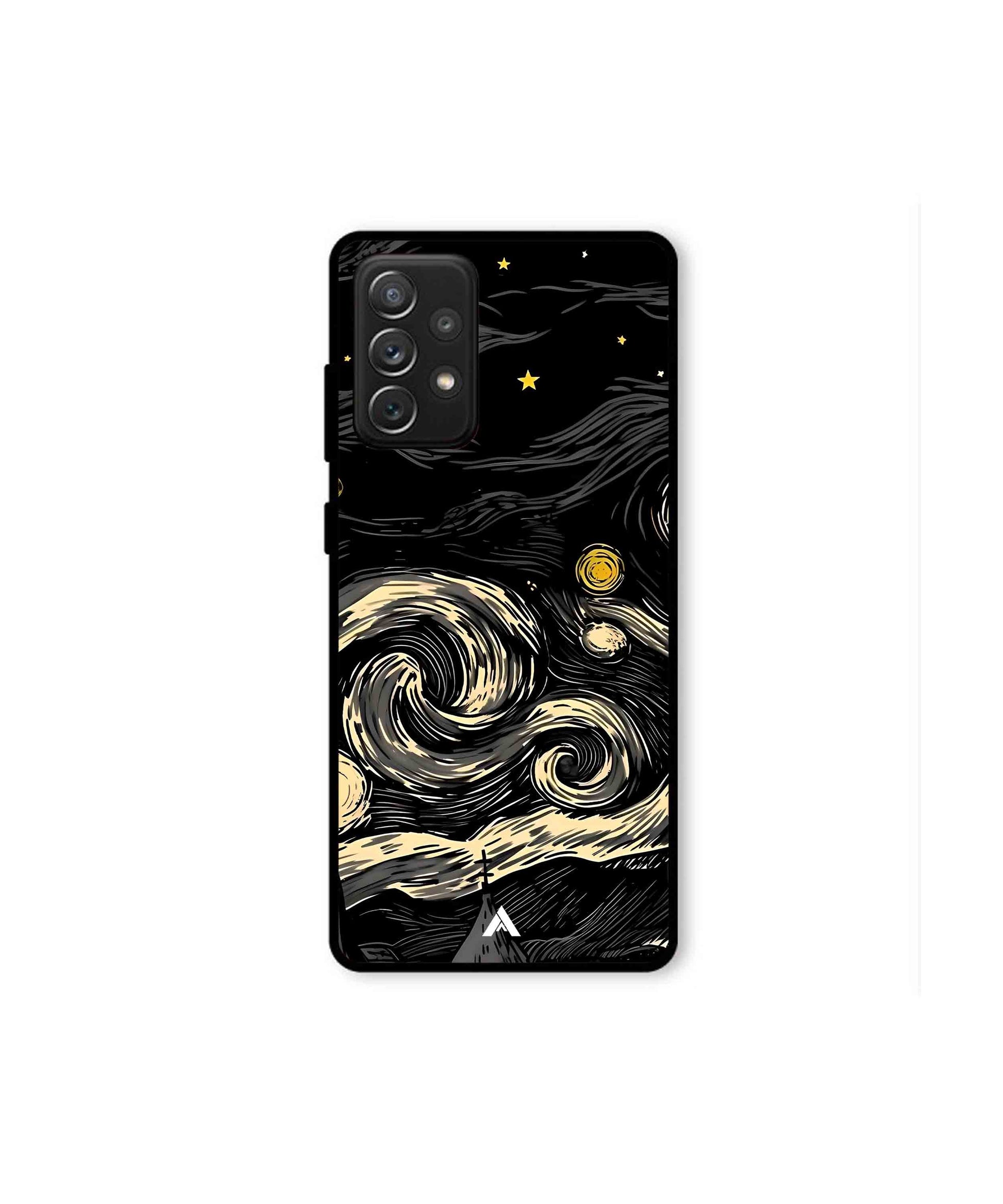 Starry Night Metal Back Cover Phone Case for Samsung Galaxy A72