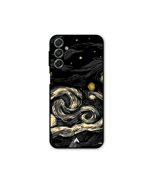 Starry Night Metal Back Cover Phone Case for Samsung Galaxy F34