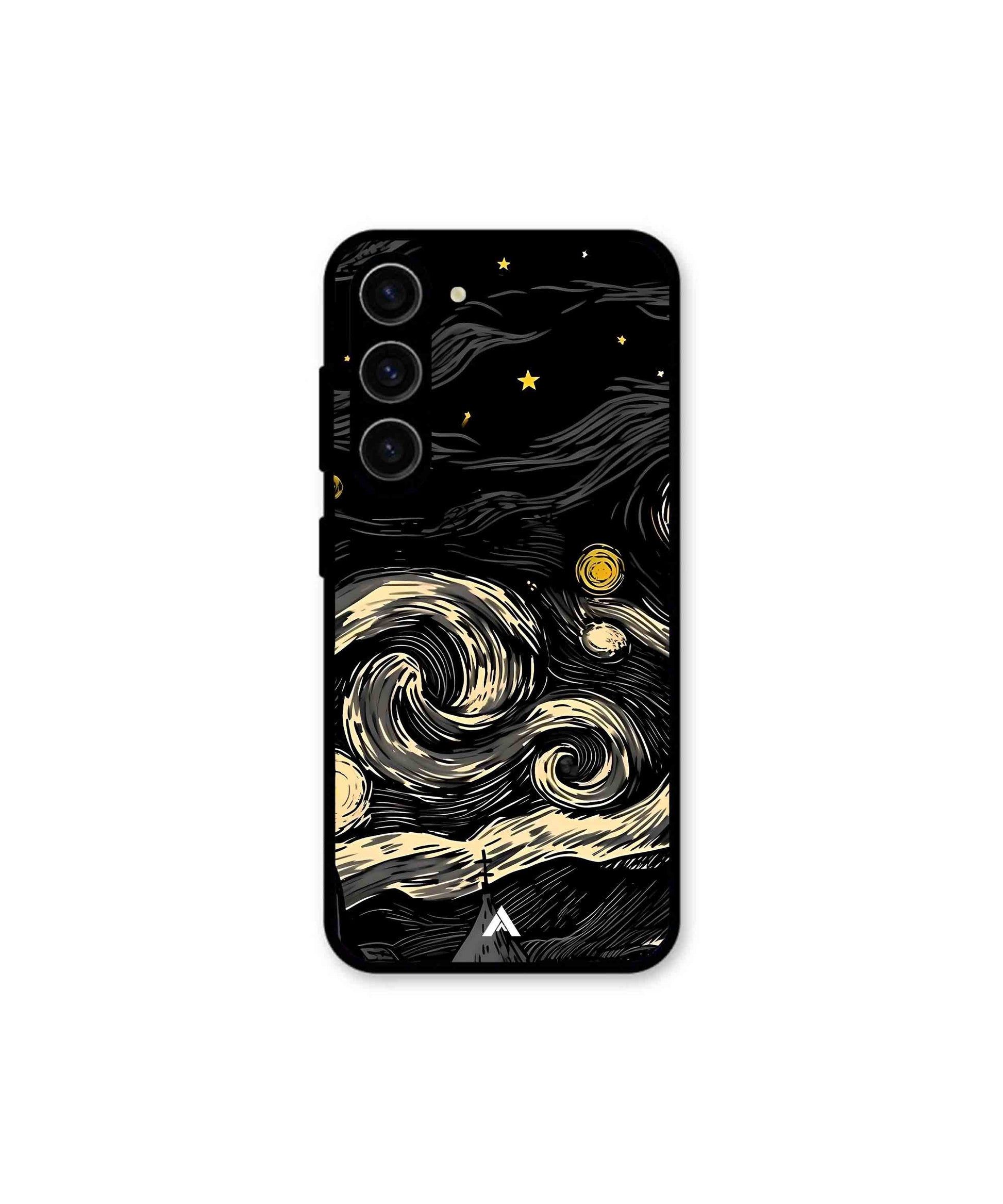 Starry Night Metal Back Cover Phone Case for Samsung Galaxy S23