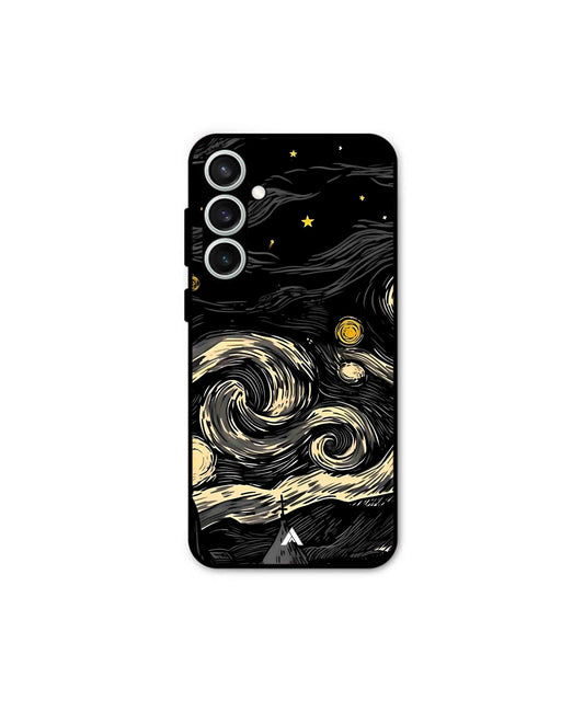 Starry Night Metal Back Cover Phone Case for Samsung Galaxy S23 Fe