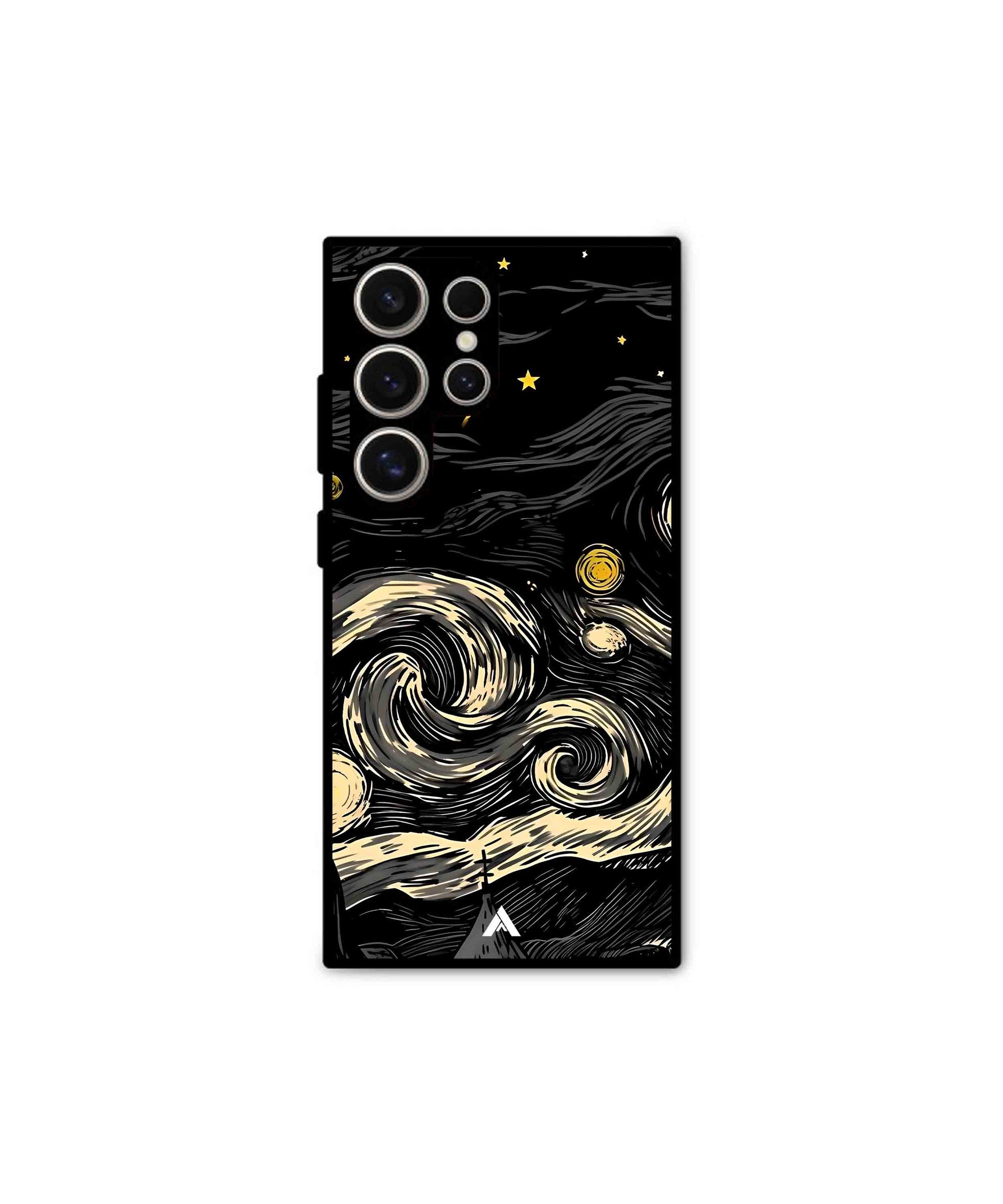 Starry Night Metal Back Cover Phone Case for Samsung Galaxy S24 Ultra