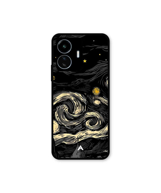 Starry Night Metal Back Cover Phone Case for Vivo Y77