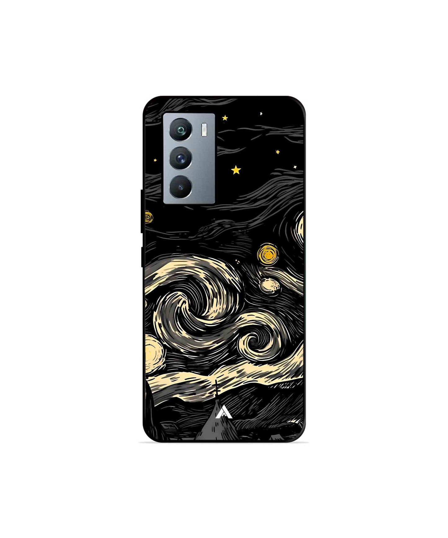 Starry Night Metal Back Cover Phone Case for iQOO 9 SE