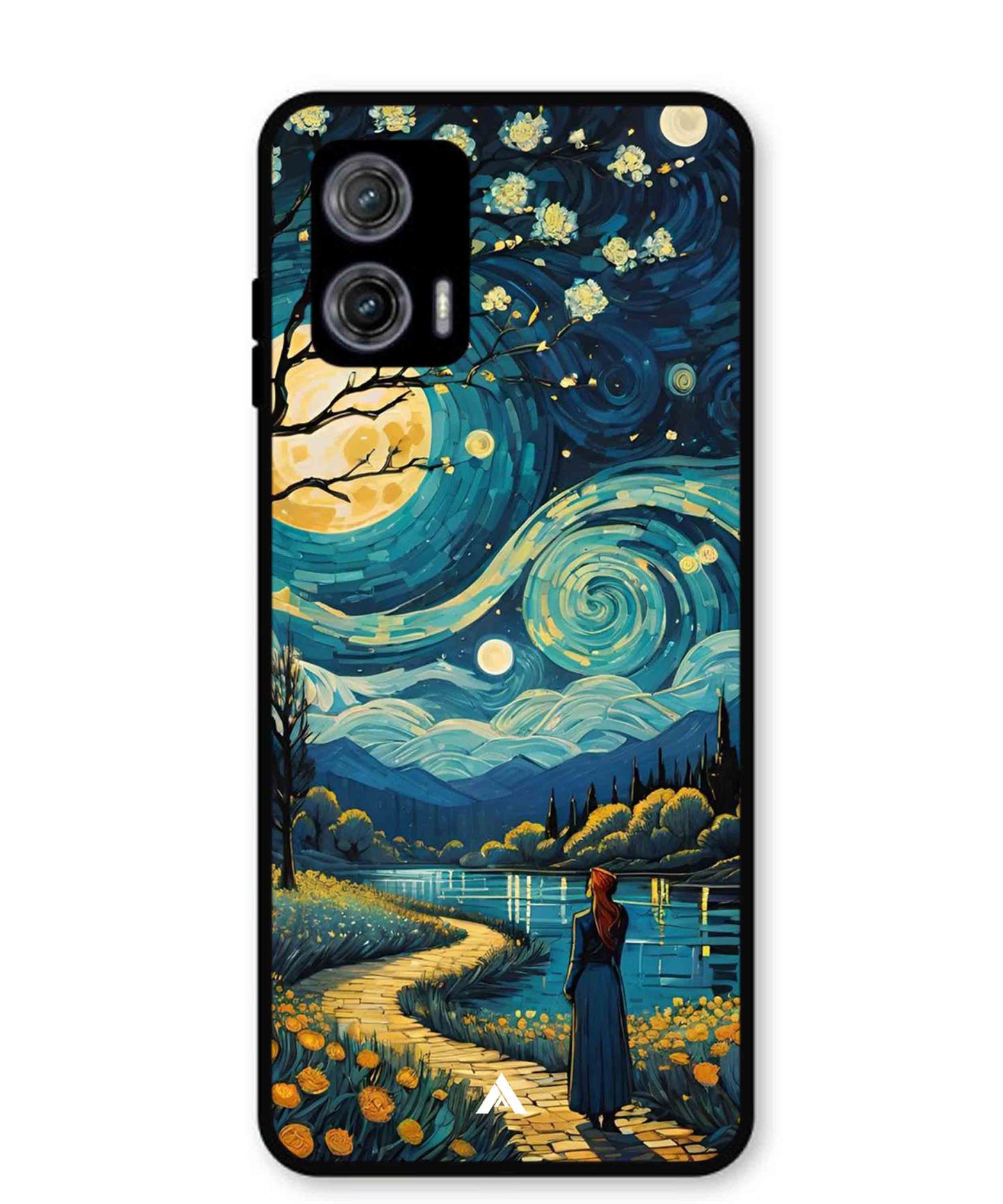 Starry Eve Art Aesthetic Metal Back Cover Phone Case for Moto G73