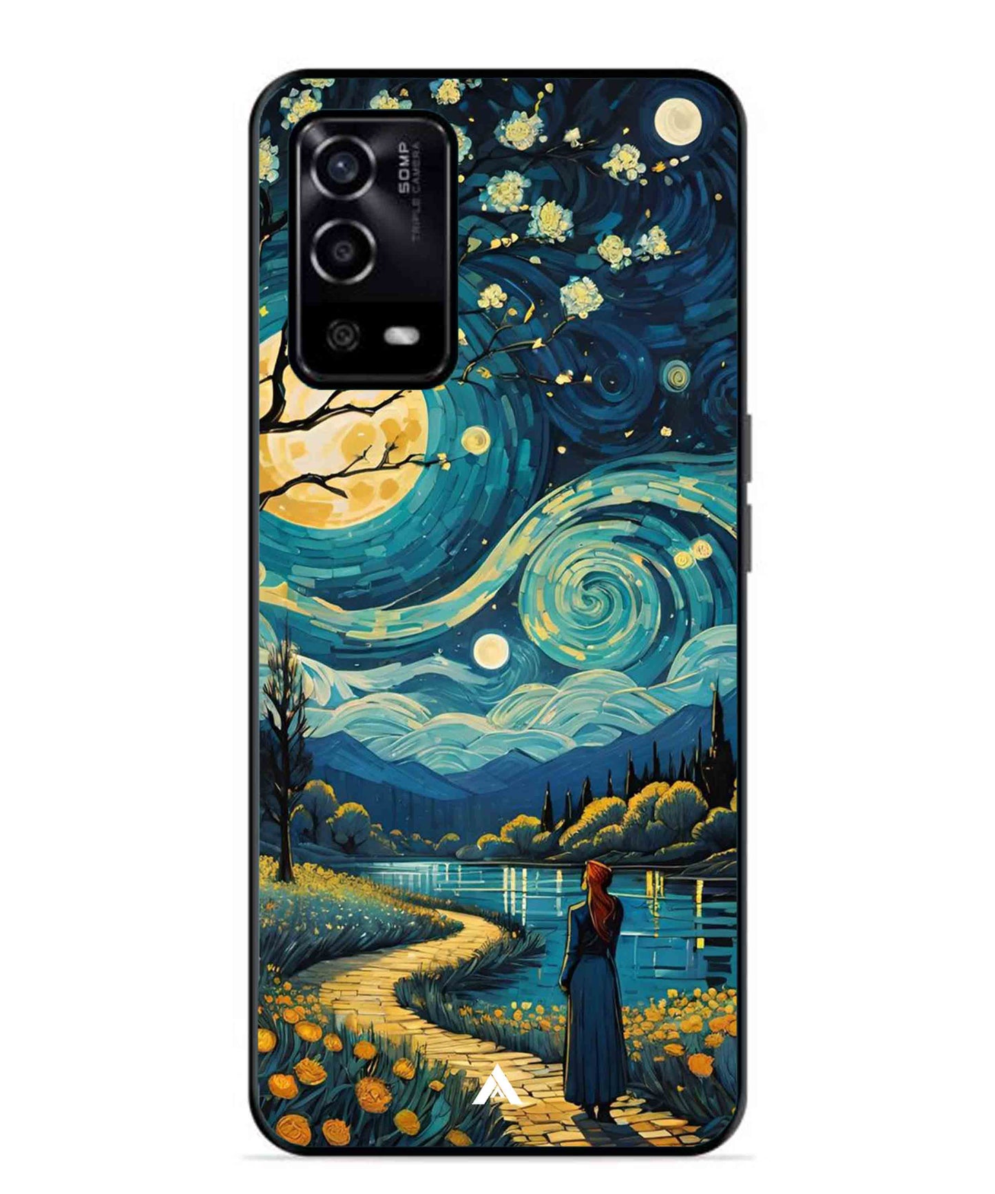 Starry Eve Art Aesthetic Metal Back Cover Phone Case for Oppo A55