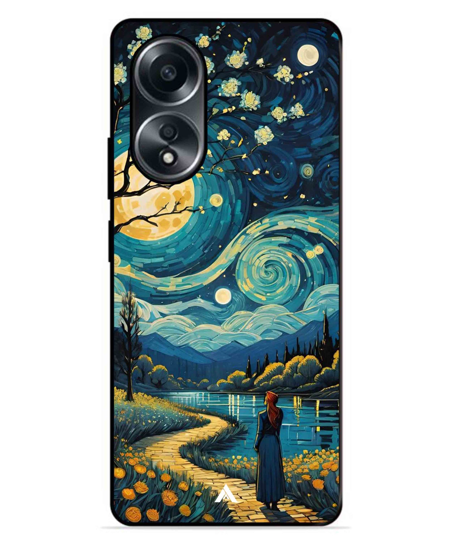 Starry Eve Art Aesthetic Metal Back Cover Phone Case for Oppo A78