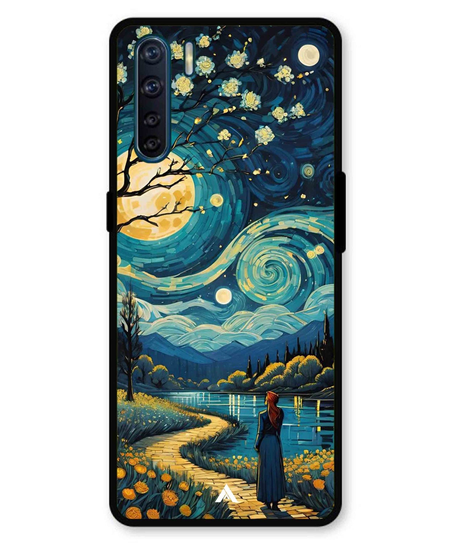 Starry Eve Art Aesthetic Metal Back Cover Phone Case for Oppo F15