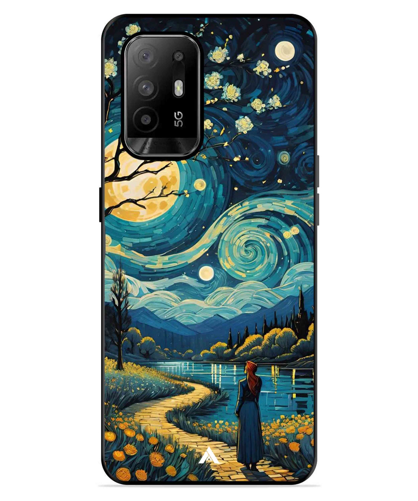 Starry Eve Art Aesthetic Metal Back Cover Phone Case for Oppo F19 Pro Plus
