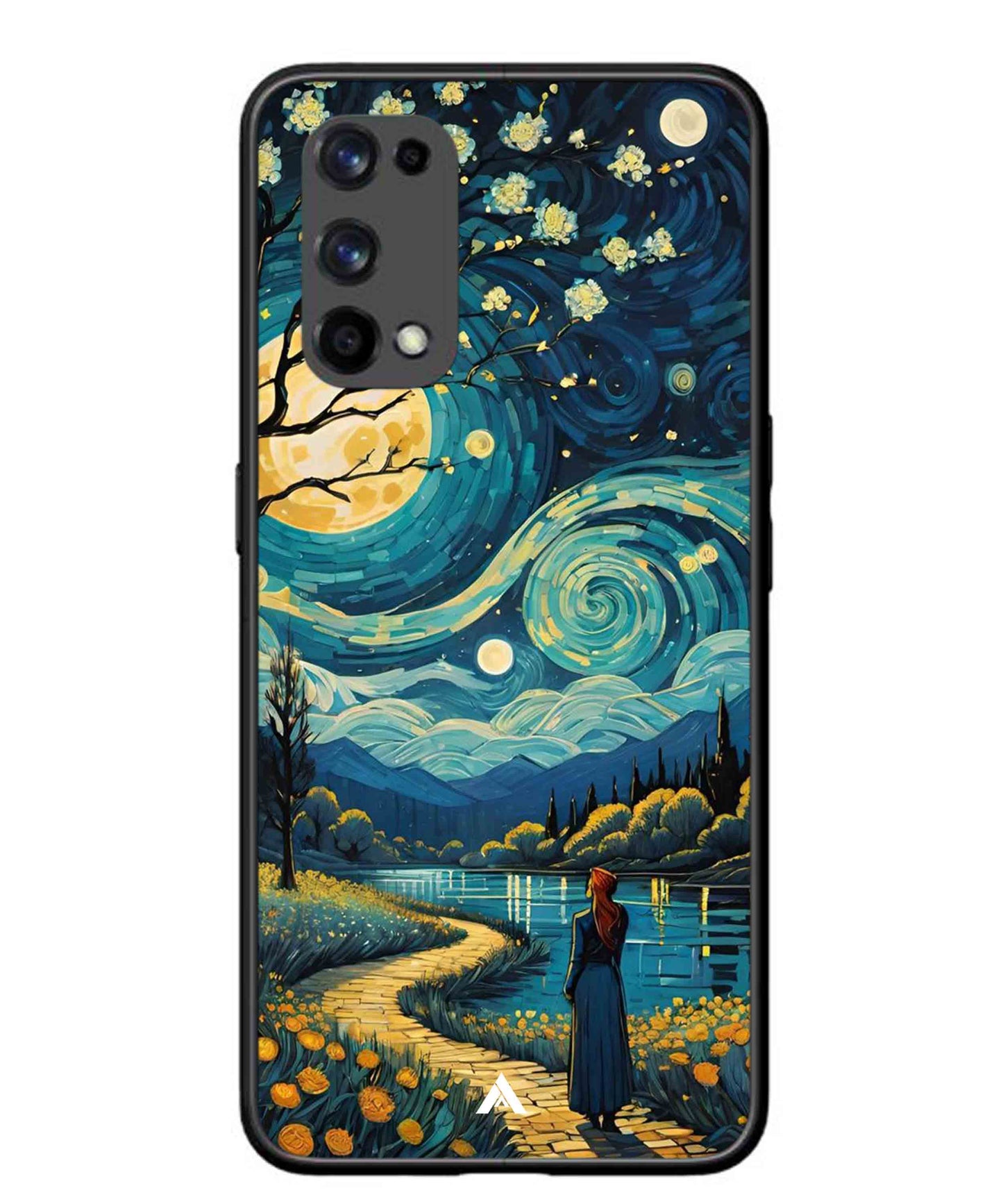 Starry Eve Art Aesthetic Metal Back Cover Phone Case for Realme X7 Pro