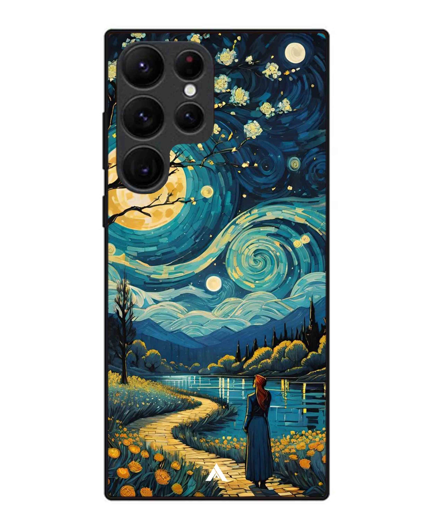Starry Eve Art Aesthetic Metal Back Cover Phone Case for Samsung Galaxy S22 Ultra