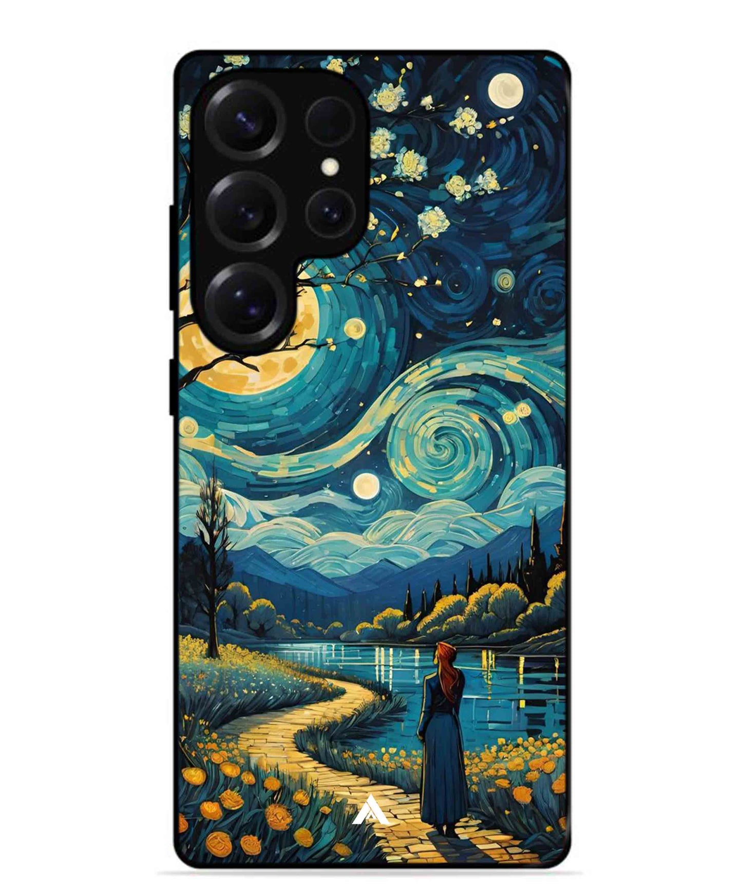 Starry Eve Art Aesthetic Metal Back Cover Phone Case for Samsung Galaxy S25 Ultra