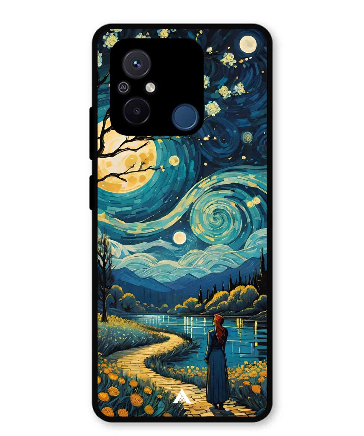 Starry Eve Art Aesthetic Metal Back Cover Phone Case for Xiaomi Redmi 12C