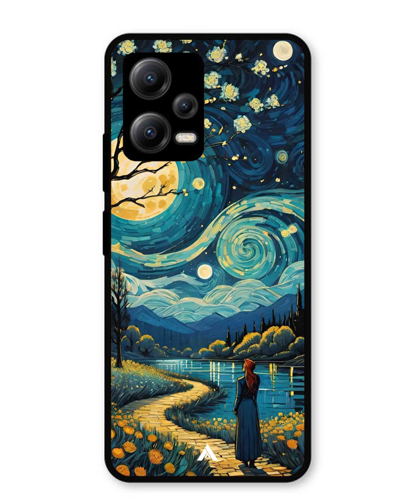 Starry Eve Art Aesthetic Metal Back Cover Phone Case for Xiaomi Redmi Note 12 5G