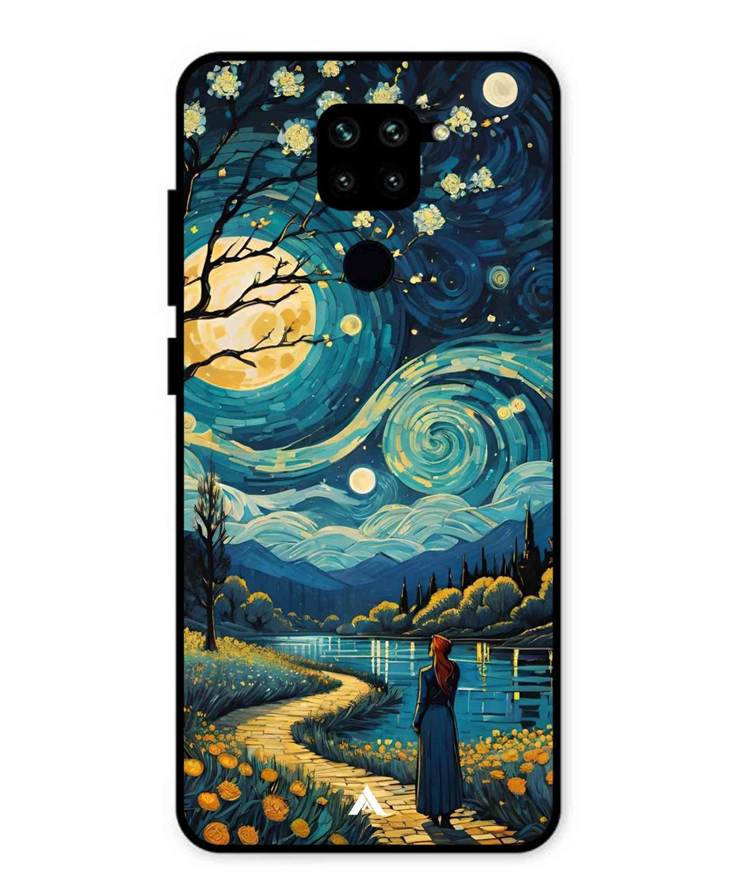 Starry Eve Art Aesthetic Metal Back Cover Phone Case for Xiaomi Redmi Note 9