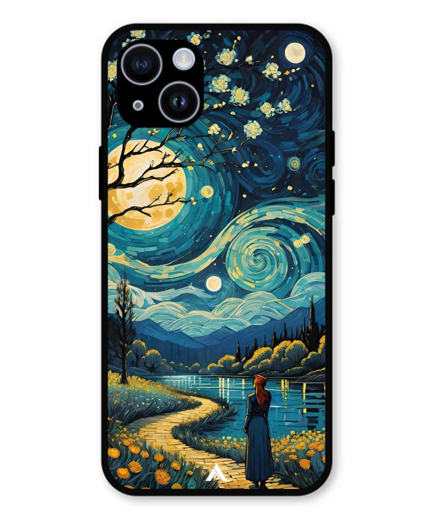 Starry Eve Art Aesthetic Metal Back Cover Phone Case for iPhone 14 Plus