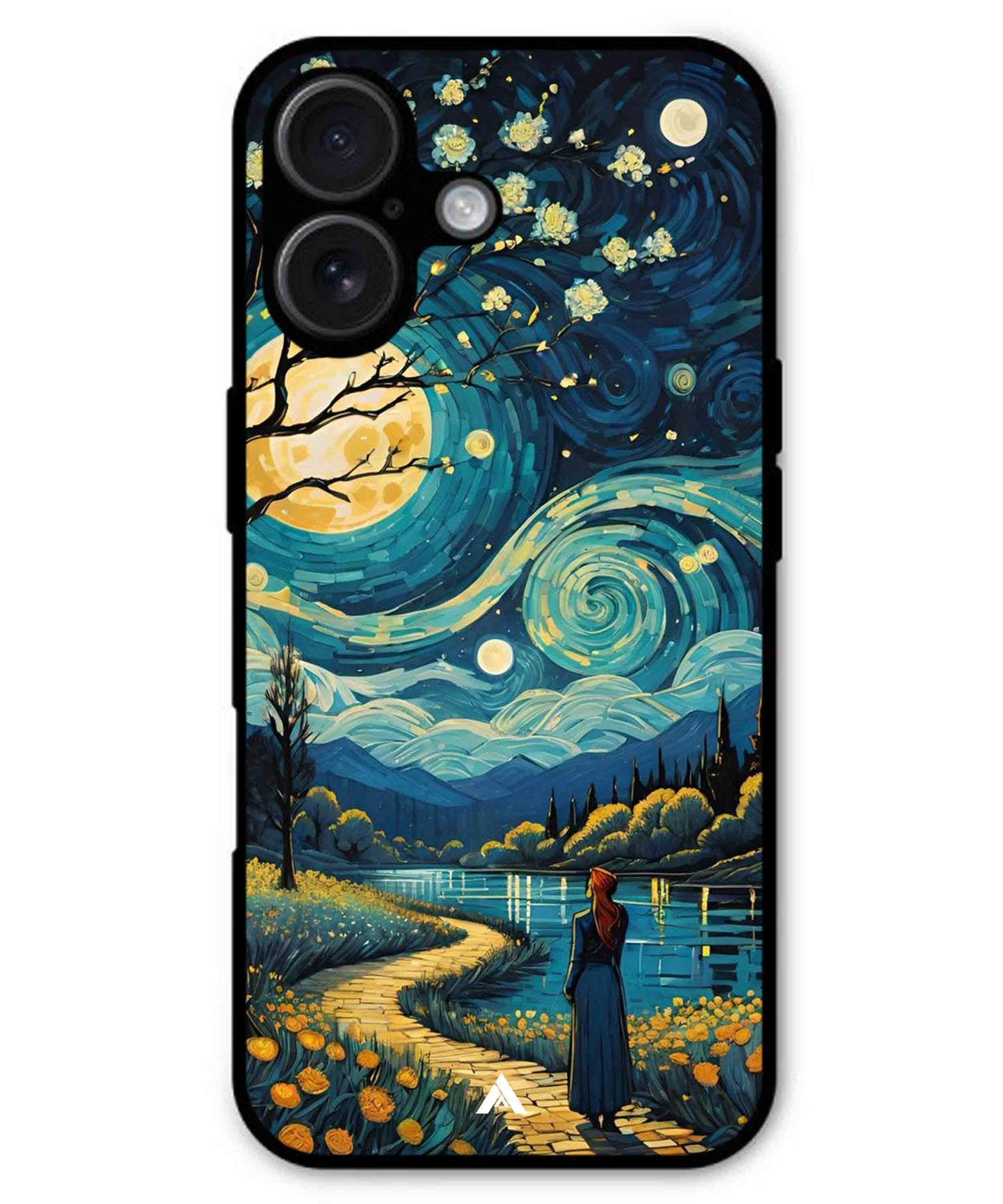 Starry Eve Art Aesthetic Metal Back Cover Phone Case for iPhone 16