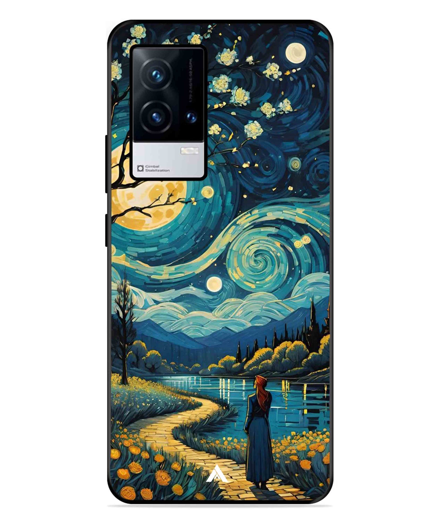 Starry Eve Art Aesthetic Metal Back Cover Phone Case for iQOO 8
