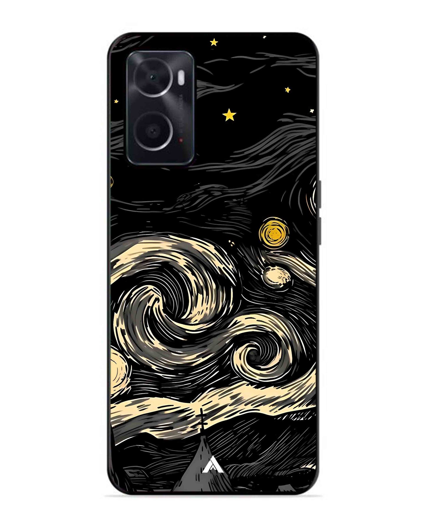 Starry Night Aesthetic Metal Back Cover Phone Case for Oppo A36