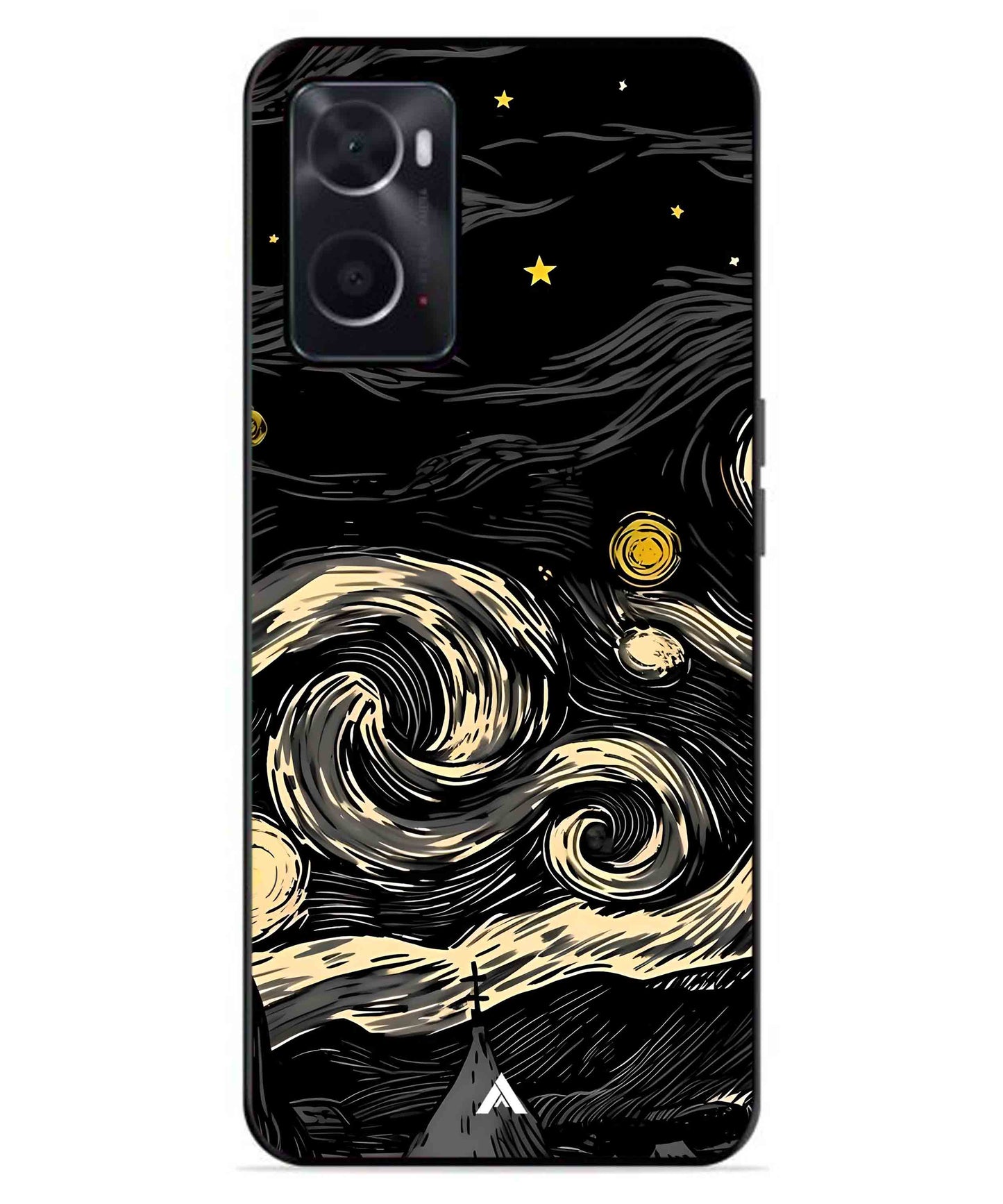 Starry Night Aesthetic Metal Back Cover Phone Case for Oppo A96
