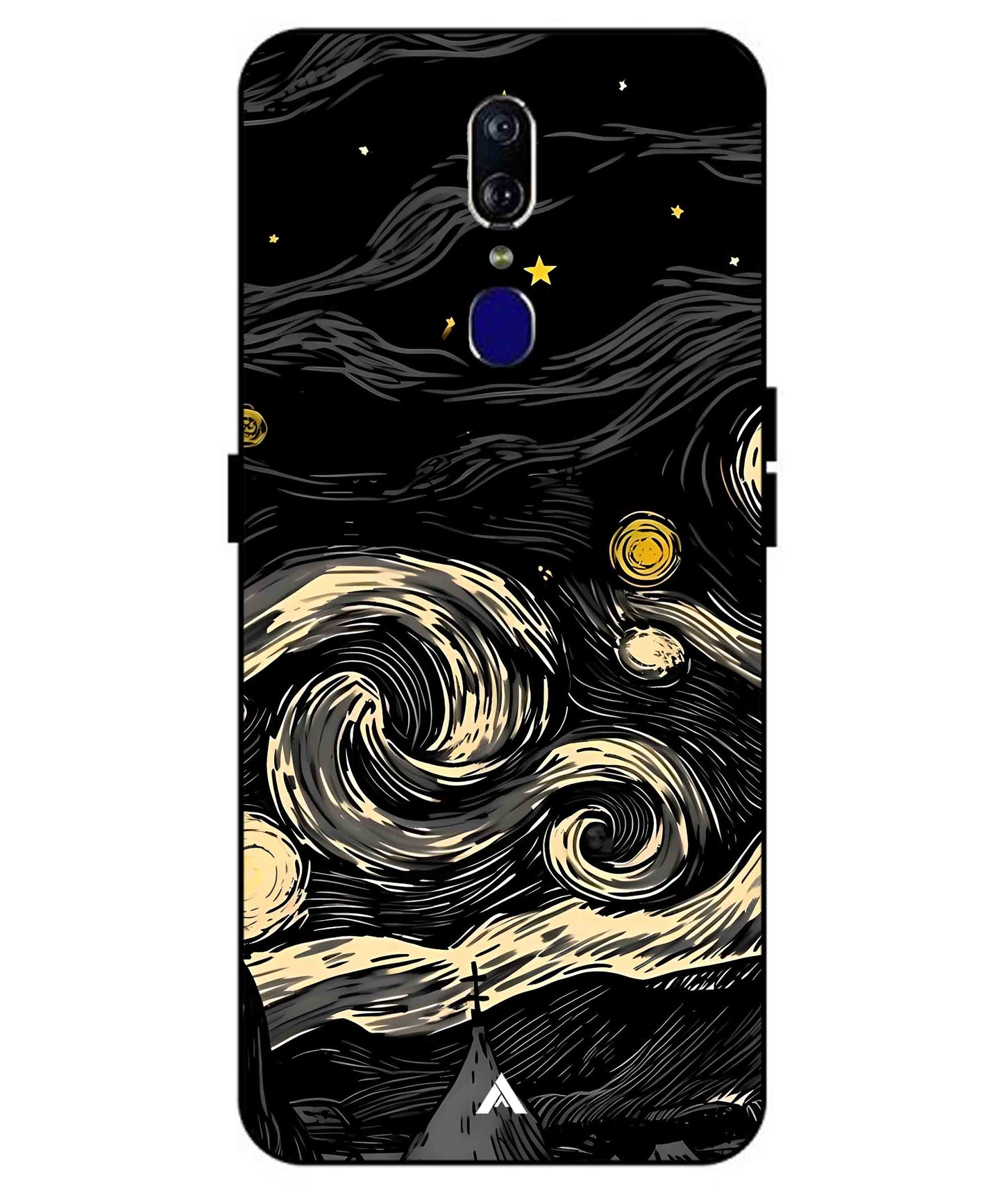 Starry Night Aesthetic Metal Back Cover Phone Case for Oppo F11