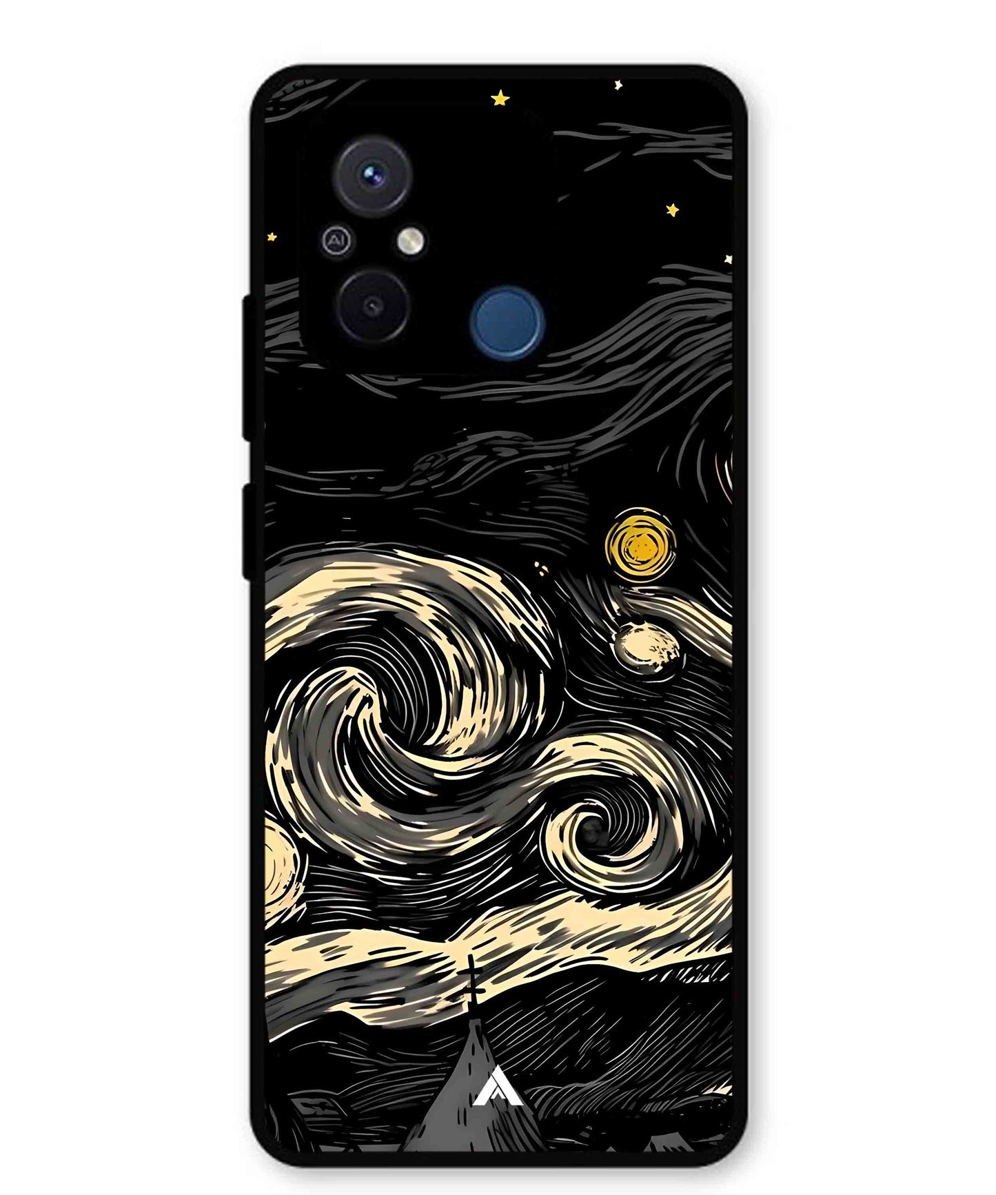 Starry Night Aesthetic Metal Back Cover Phone Case for Poco C55
