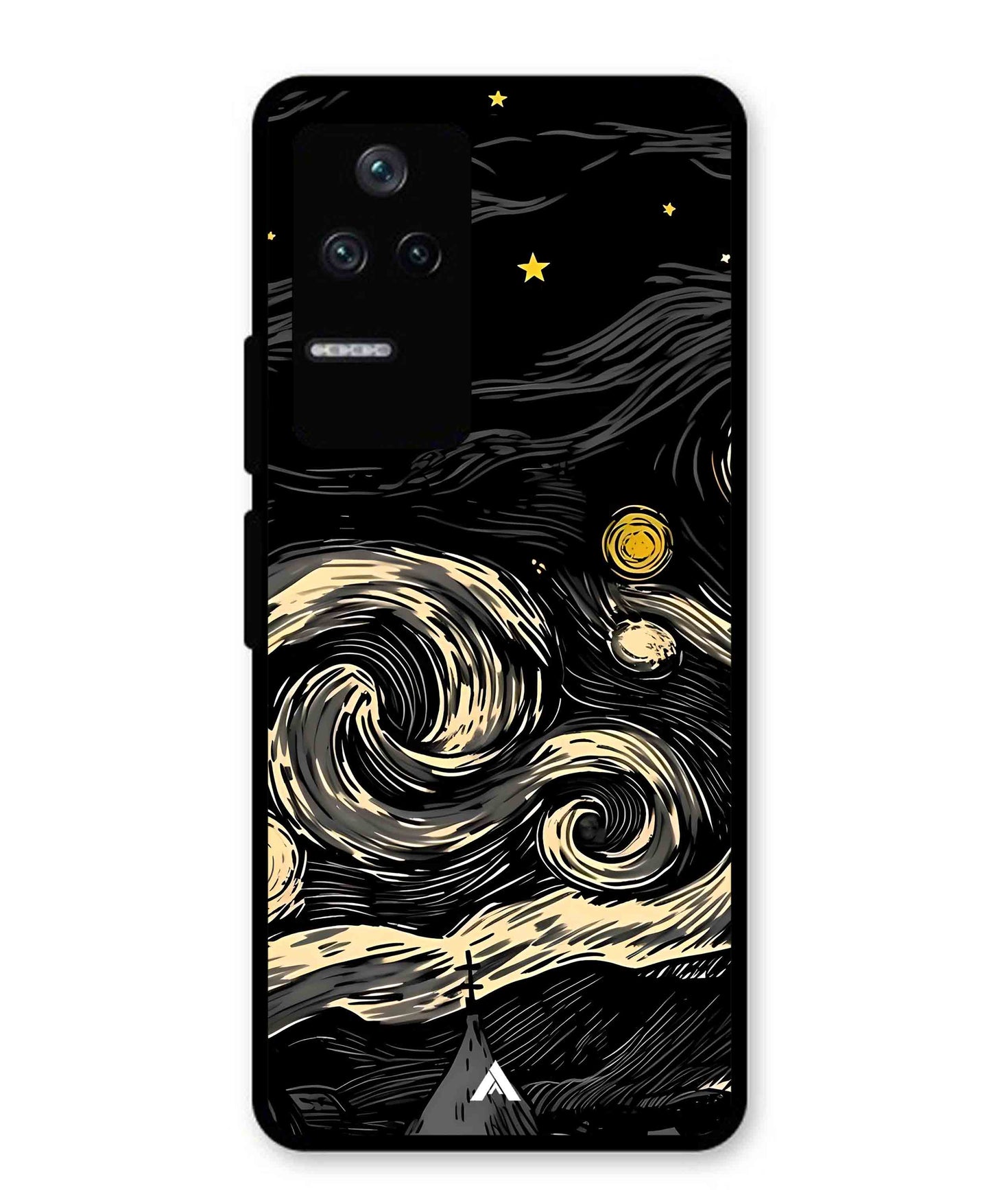 Starry Night Aesthetic Metal Back Cover Phone Case for Poco F4