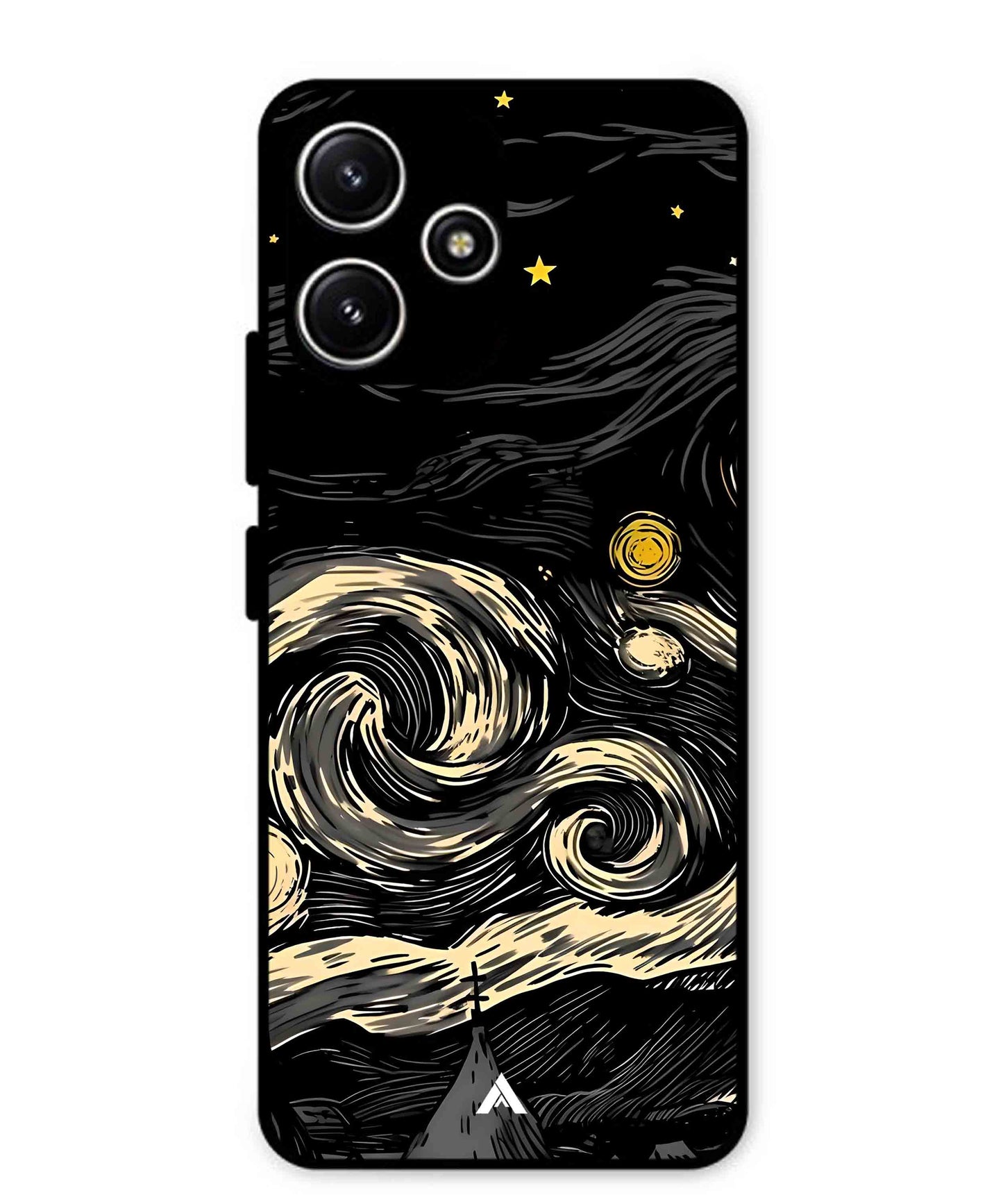 Starry Night Aesthetic Metal Back Cover Phone Case for Poco M6 Pro