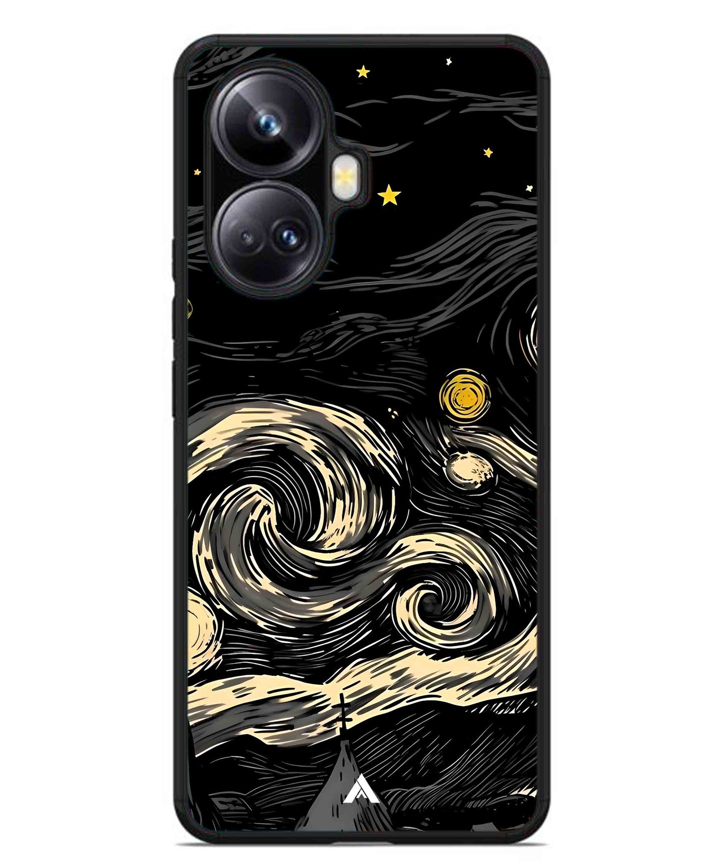 Starry Night Aesthetic Metal Back Cover Phone Case for Realme 10 Pro Plus