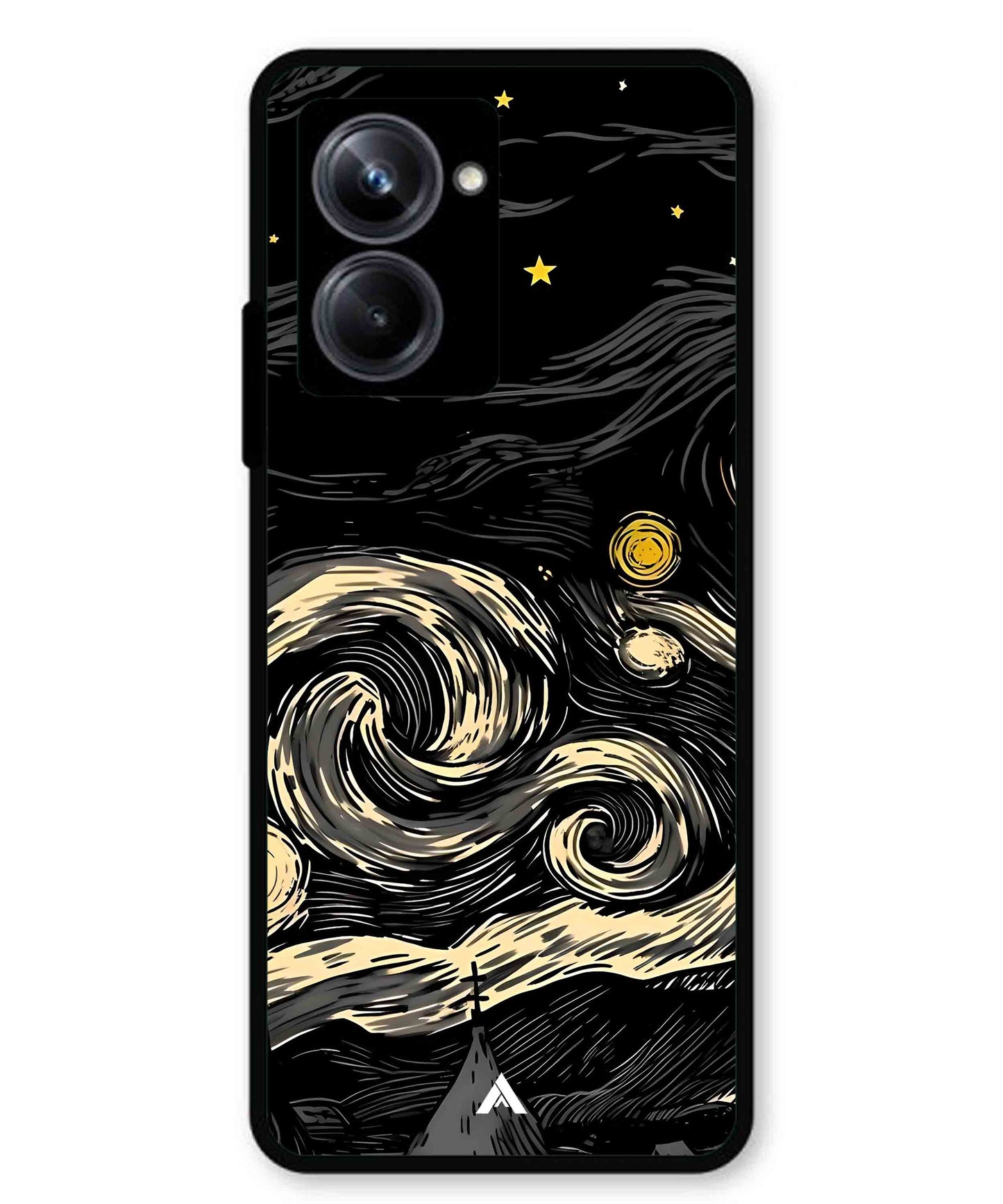 Starry Night Aesthetic Metal Back Cover Phone Case for Realme 10 Pro
