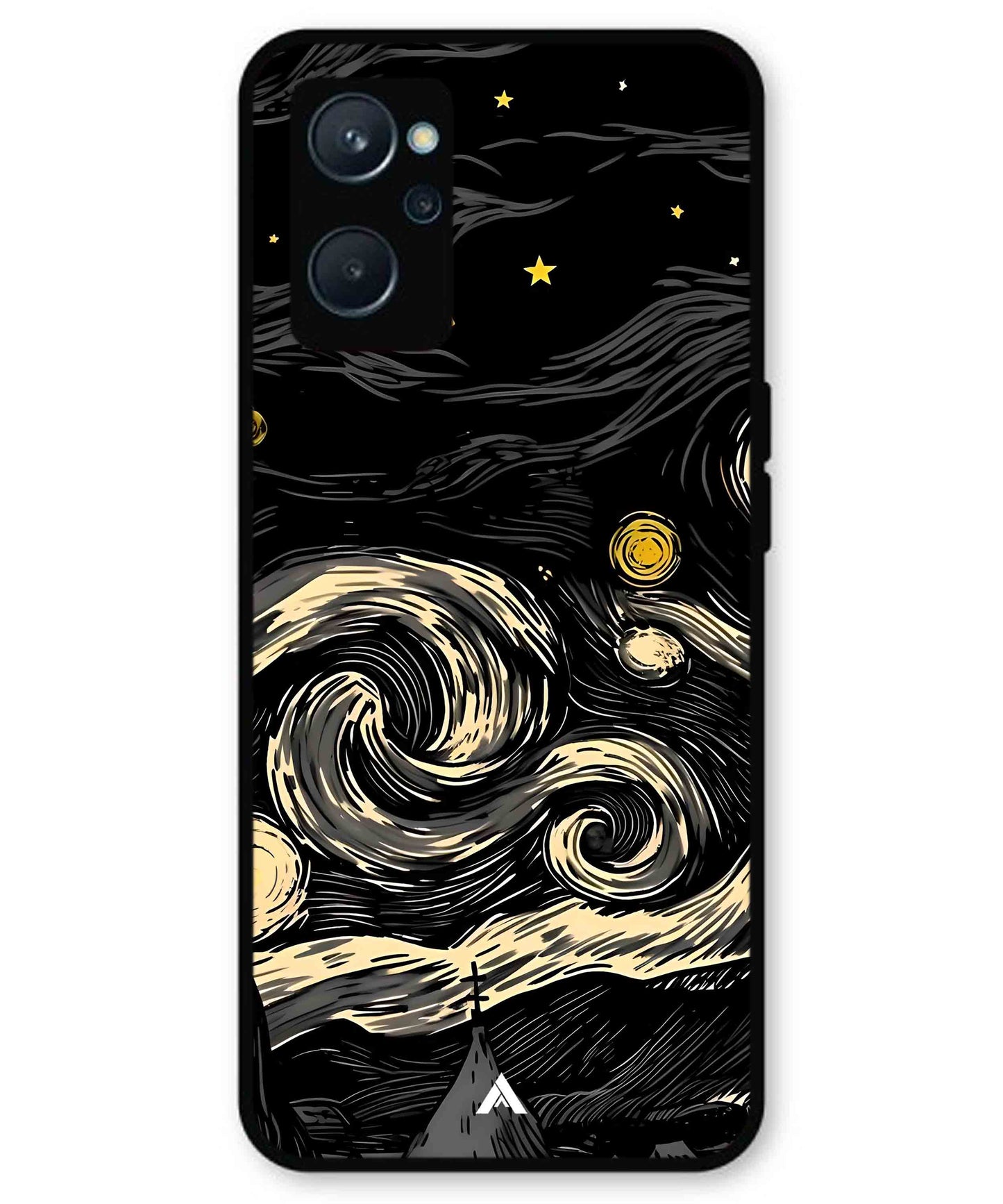 Starry Night Aesthetic Metal Back Cover Phone Case for Realme 10