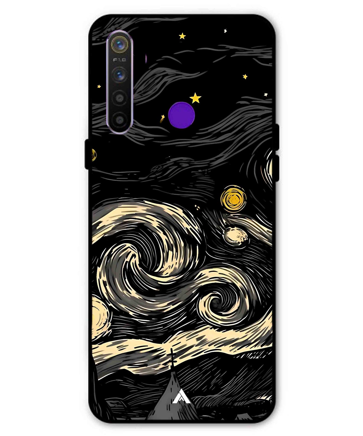 Starry Night Aesthetic Metal Back Cover Phone Case for Realme 5