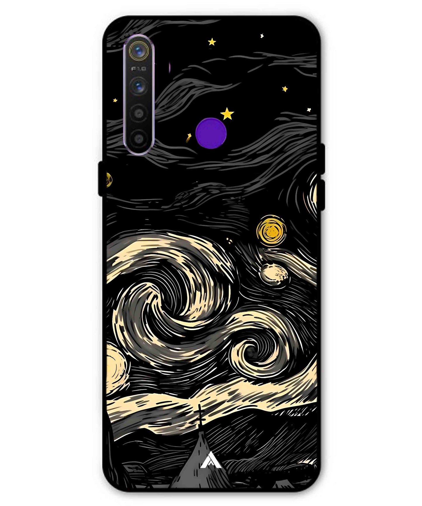 Starry Night Aesthetic Metal Back Cover Phone Case for Realme 5s