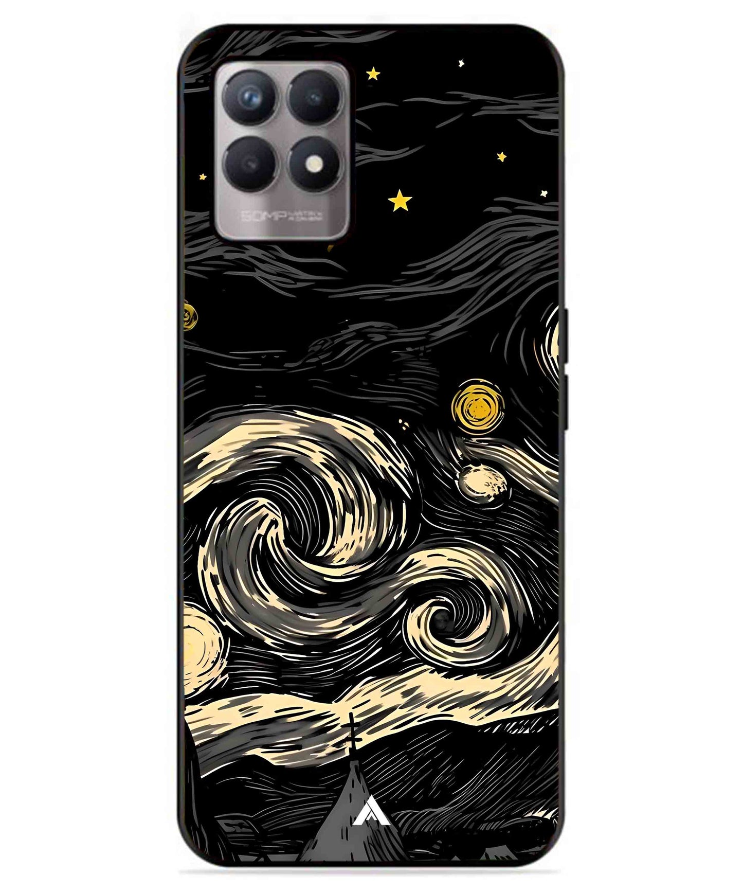 Starry Night Aesthetic Metal Back Cover Phone Case for Realme 8 4G