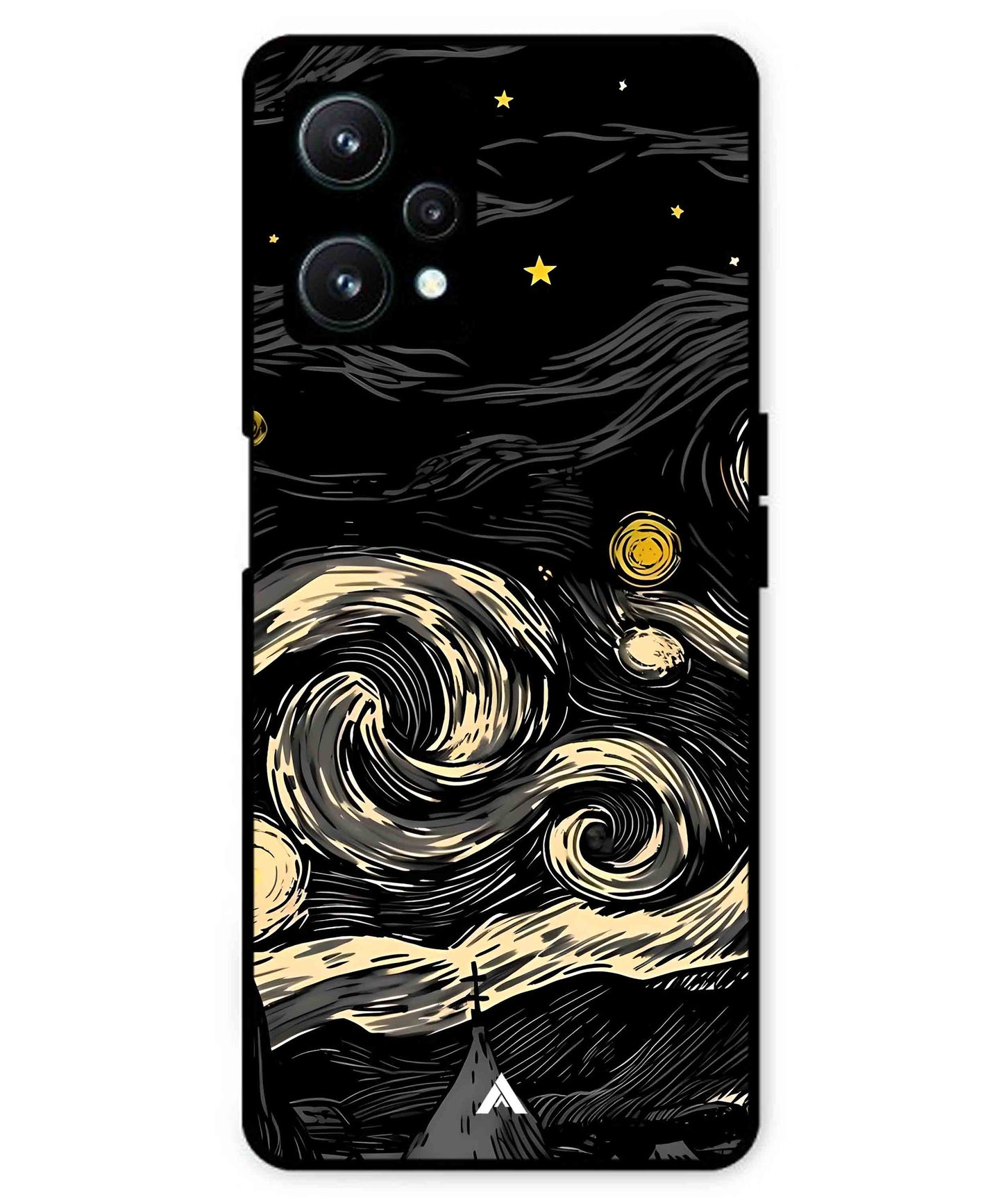 Starry Night Aesthetic Metal Back Cover Phone Case for Realme 9 SE
