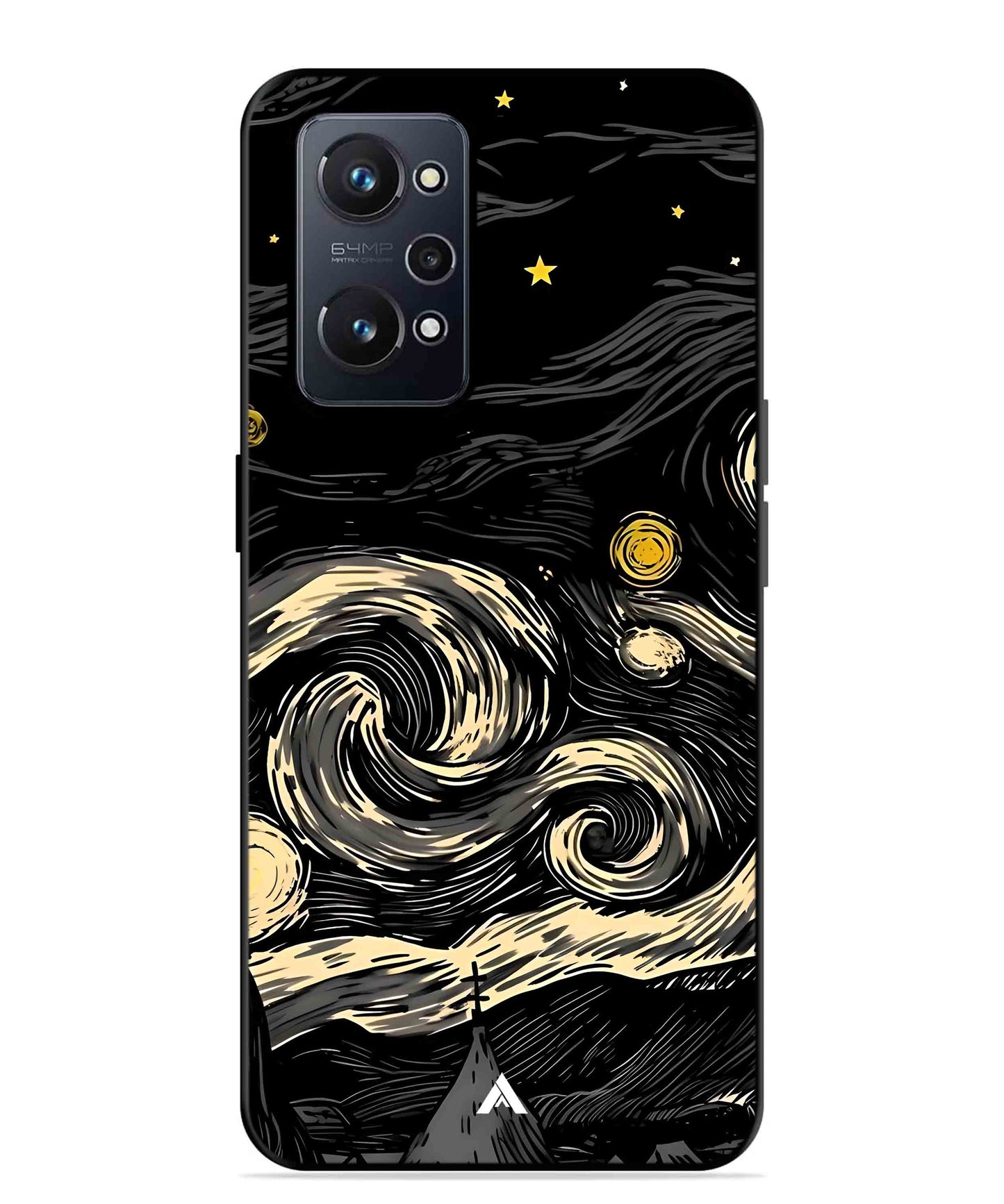 Starry Night Aesthetic Metal Back Cover Phone Case for Realme GT Neo 2